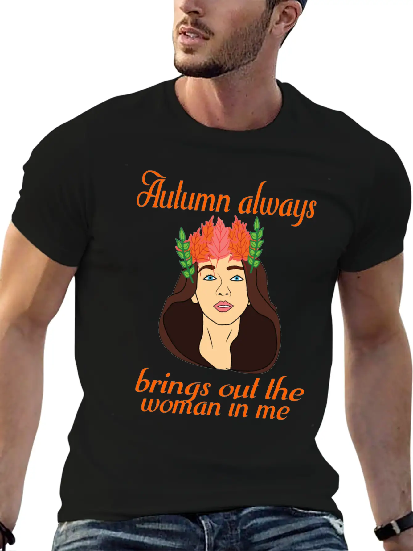 Autumn Woman Unisex Casual T-Shirt ��� Clean Design For Daily Comfort