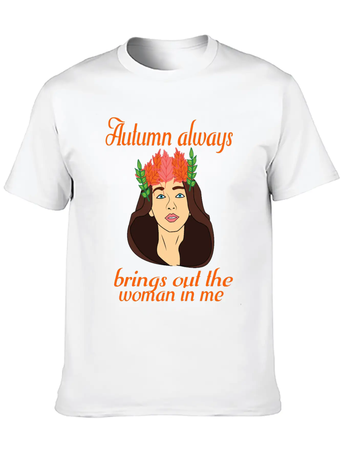 Autumn Woman Unisex Casual T-Shirt ��� Clean Design For Daily Comfort