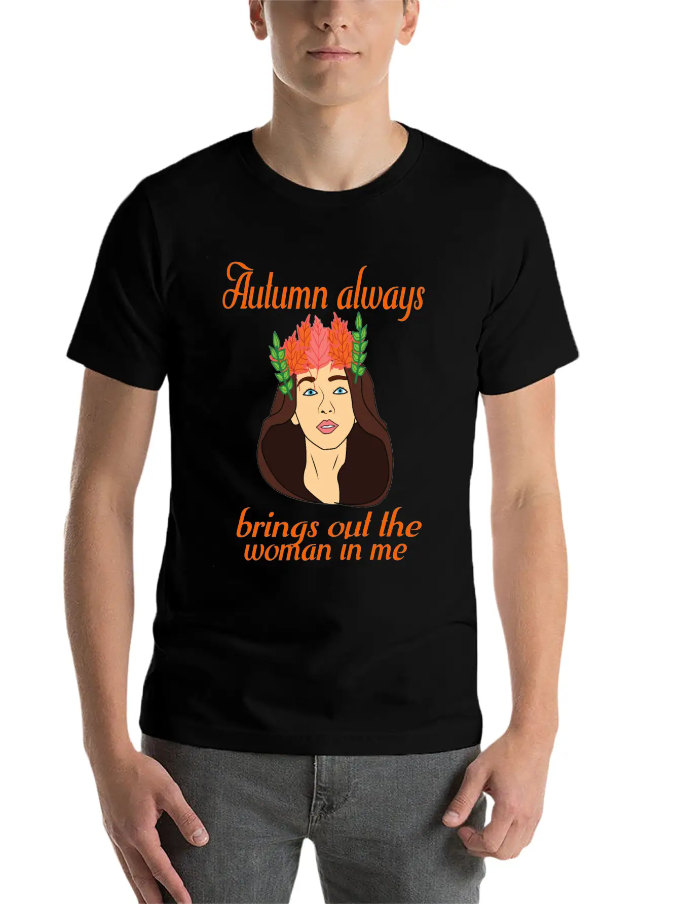Autumn Woman Unisex Casual T-Shirt ��� Clean Design For Daily Comfort