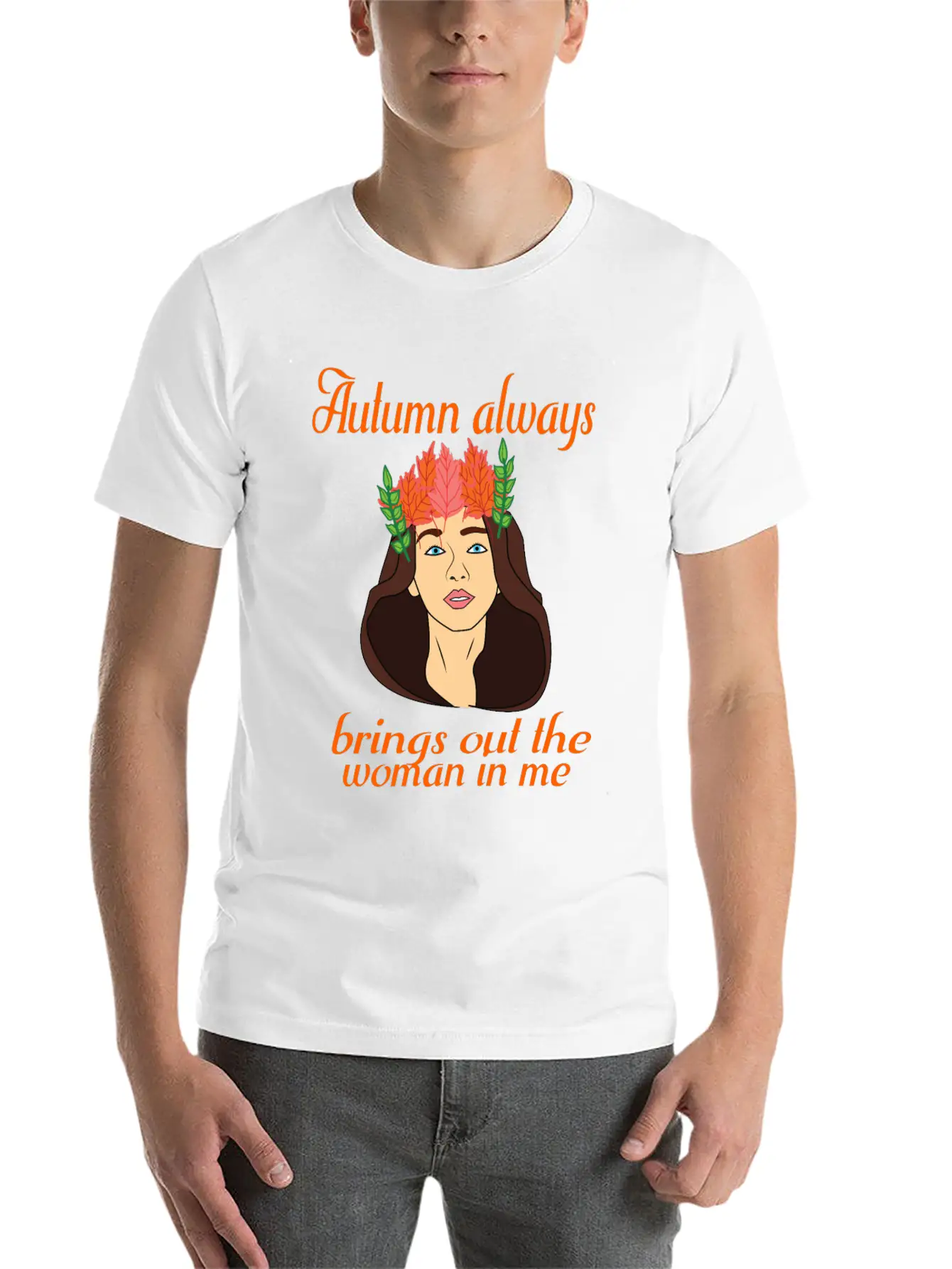 Autumn Woman Unisex Casual T-Shirt ��� Clean Design For Daily Comfort