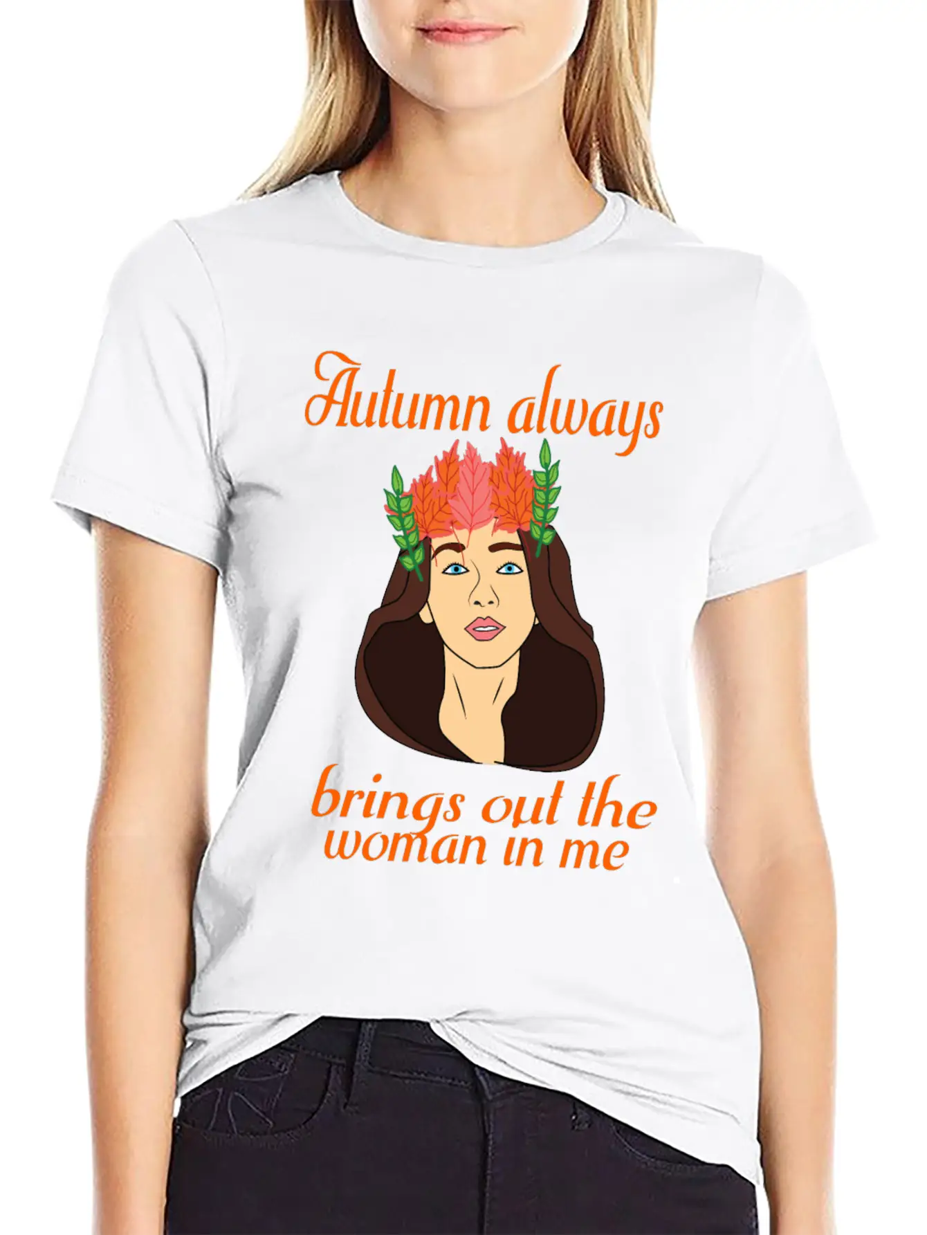Autumn Woman Unisex Casual T-Shirt ��� Clean Design For Daily Comfort