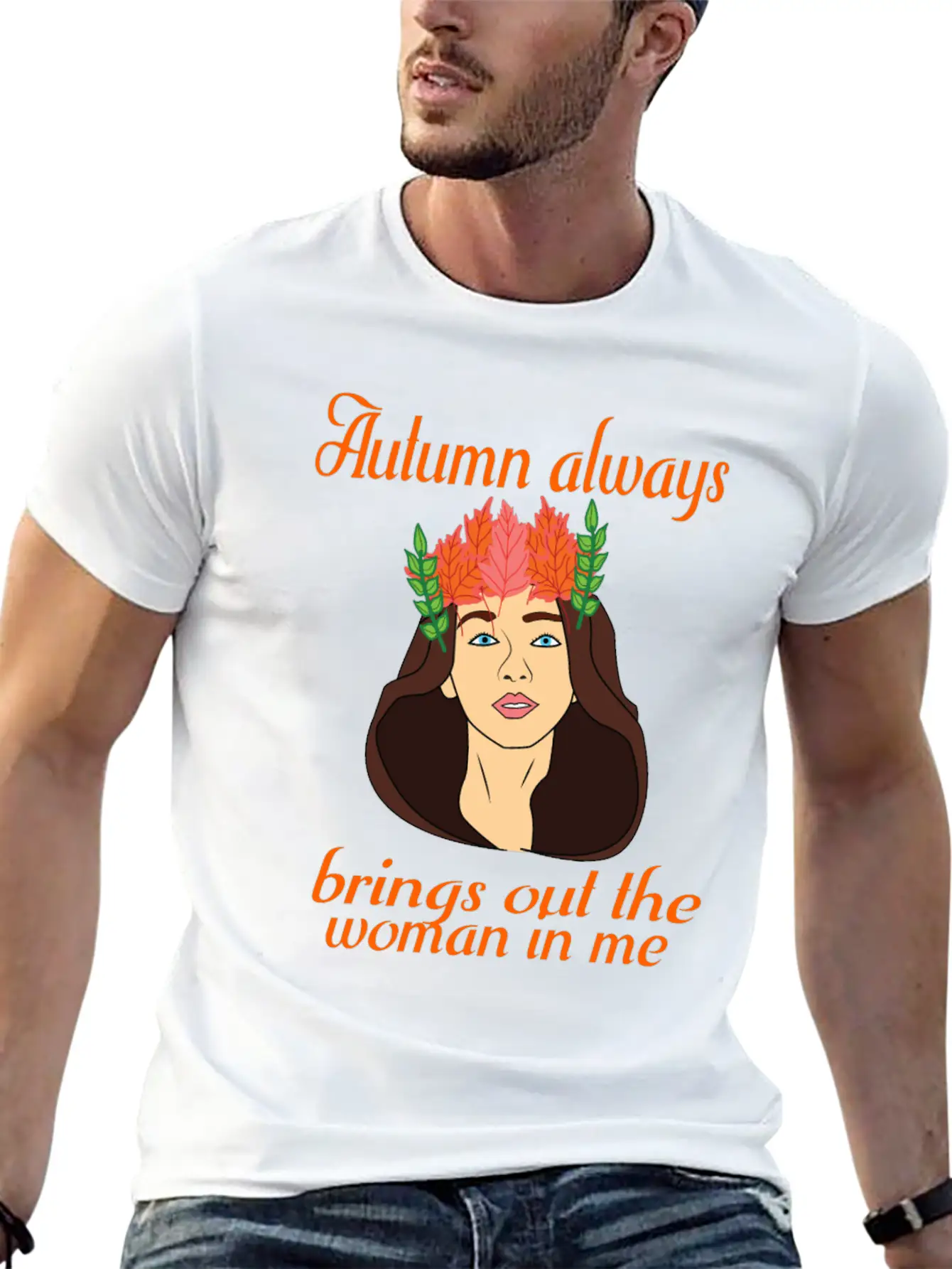 Autumn Woman Unisex Casual T-Shirt ��� Clean Design For Daily Comfort