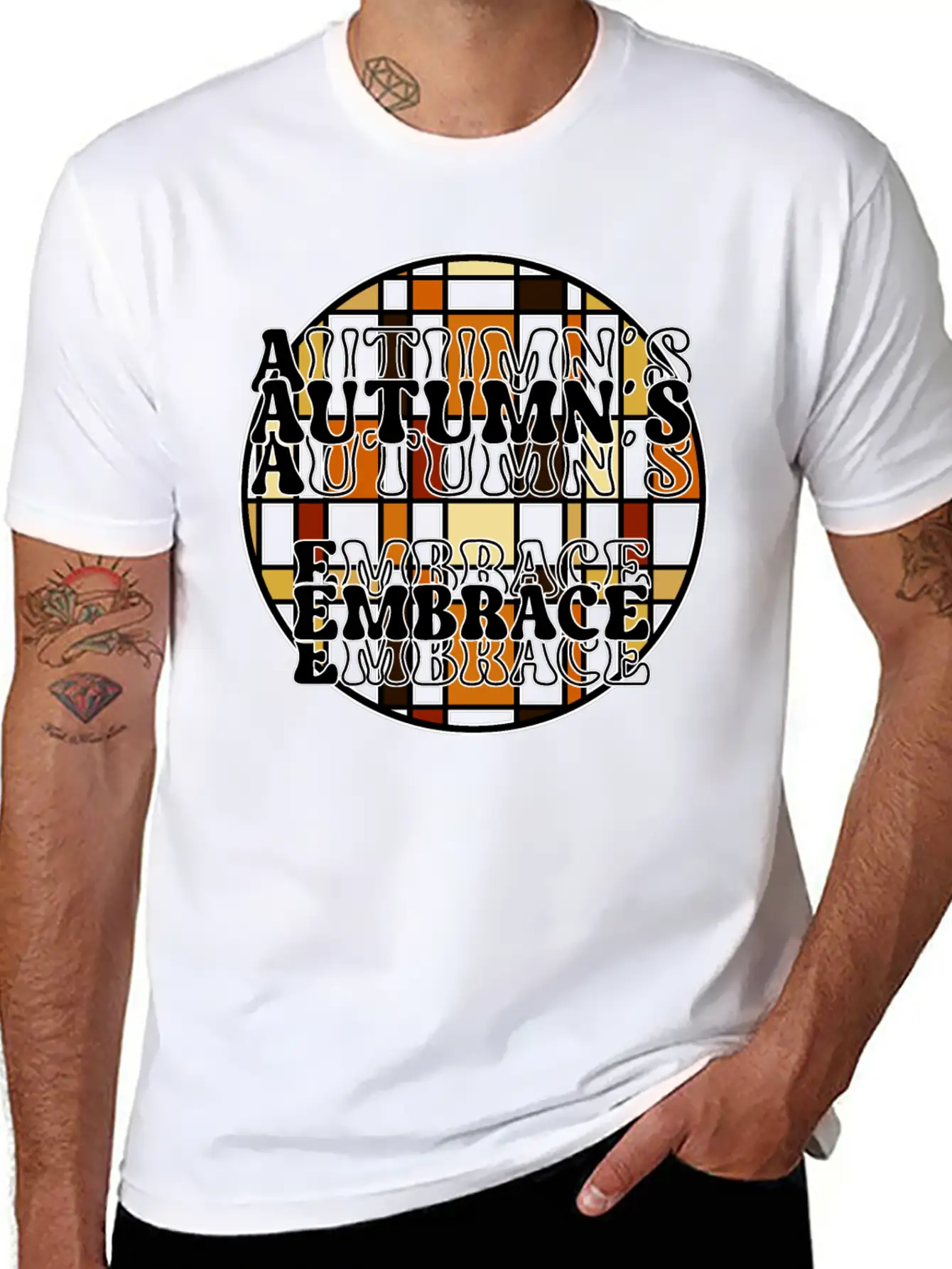 Autumn's Embrace Basic Graphic T-Shirt – Daily Comfort In Soft Cotton