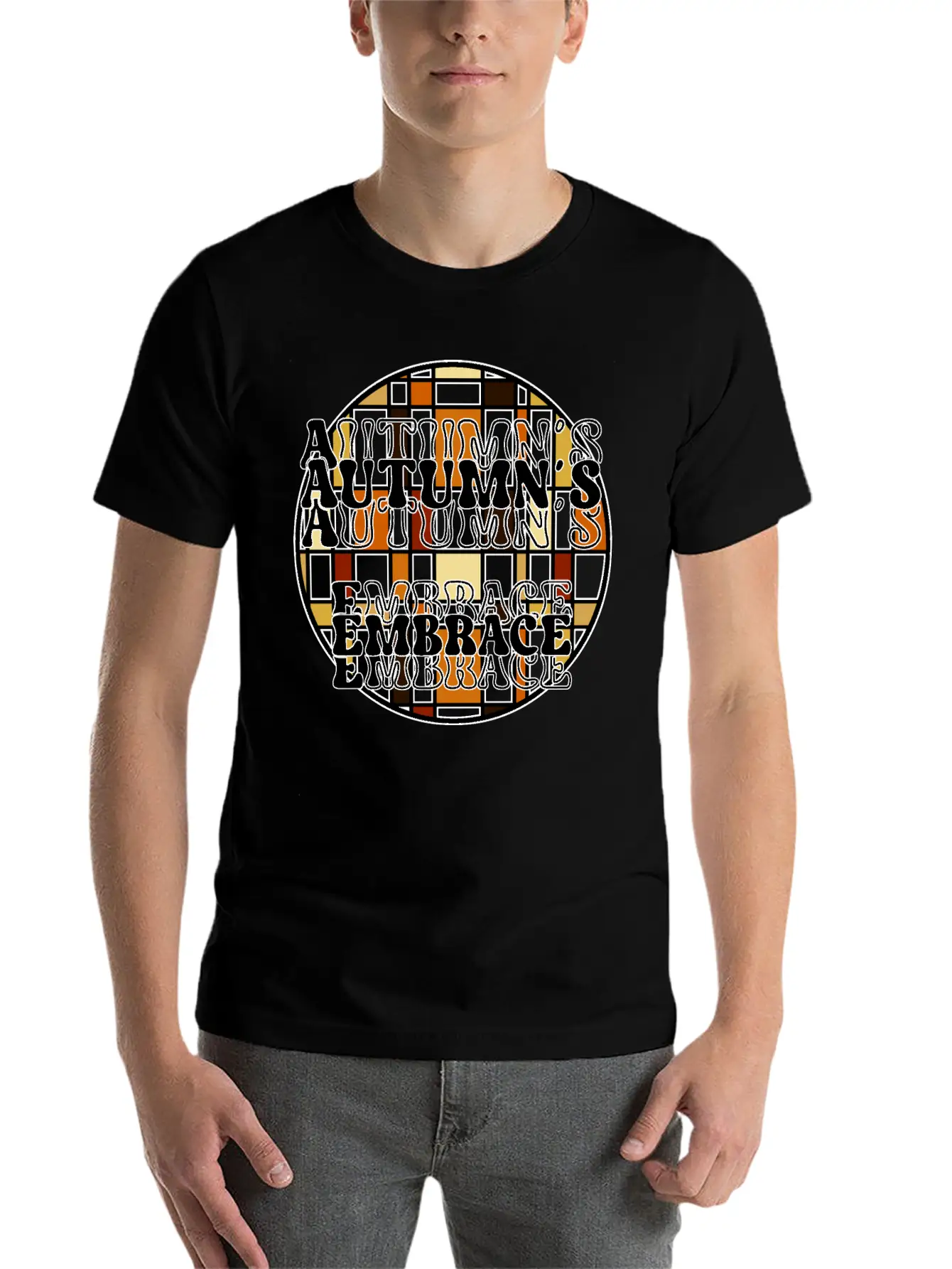 Autumn's Embrace Basic Graphic T-Shirt – Daily Comfort In Soft Cotton