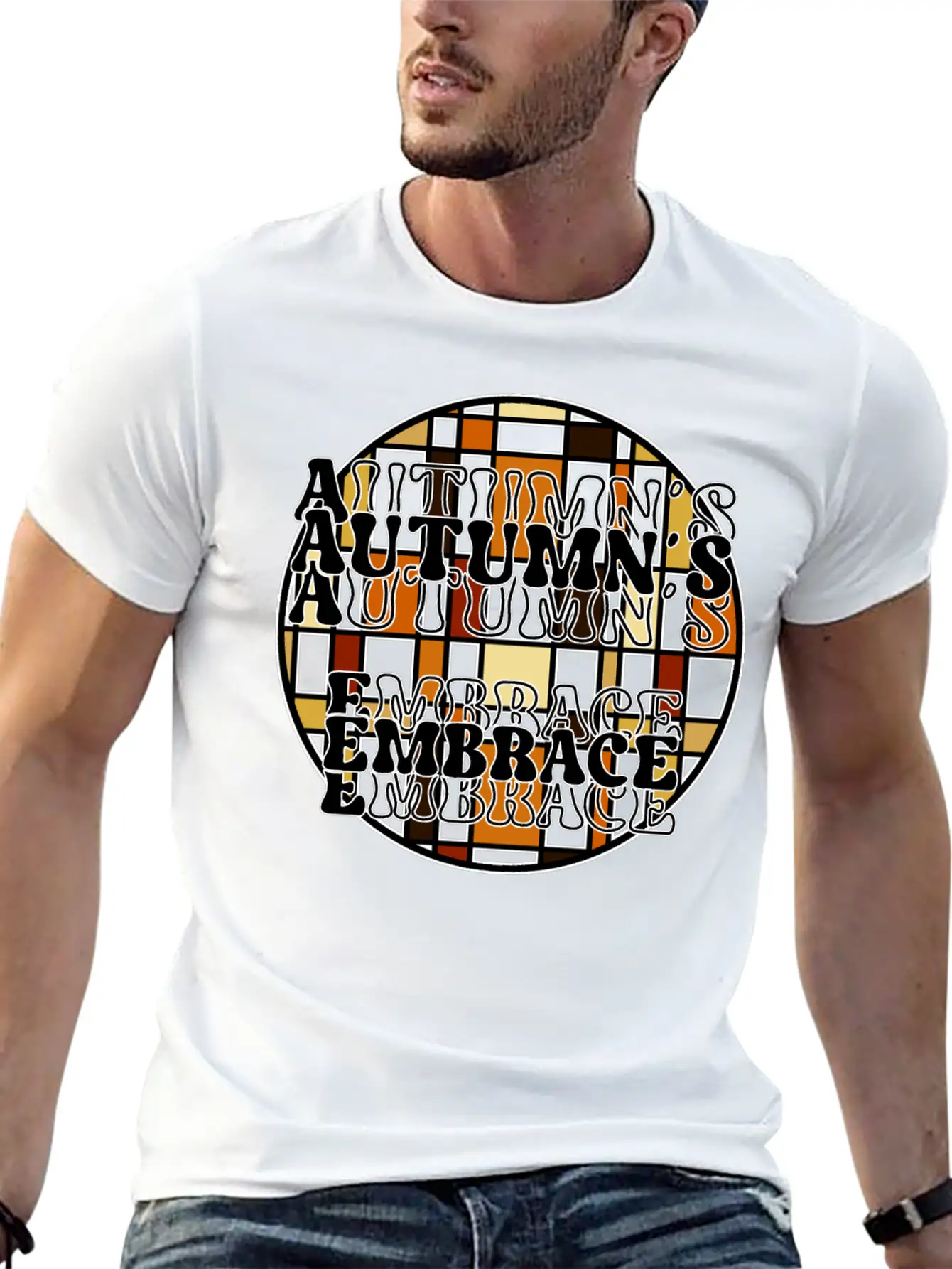Autumn's Embrace Basic Graphic T-Shirt – Daily Comfort In Soft Cotton