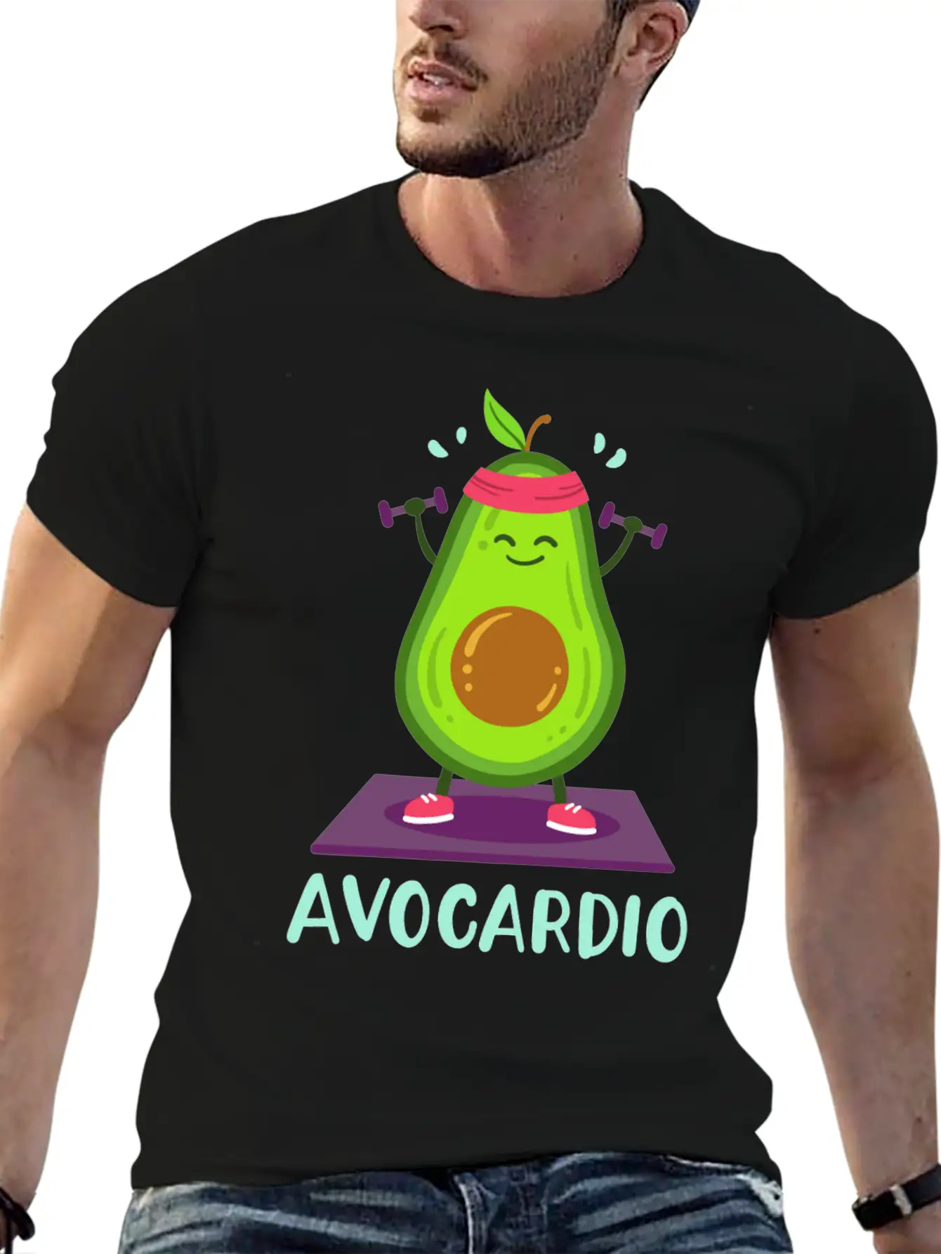Avocado Cardio Workout Kawaii Modern Fit Casual T-Shirt – Clean And Versatile Design