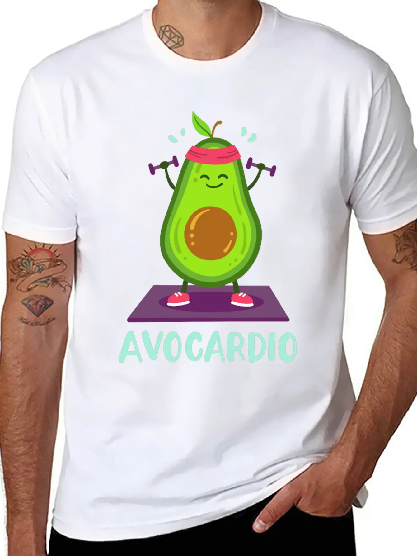 Avocado Cardio Workout Kawaii Modern Fit Casual T-Shirt – Clean And Versatile Design