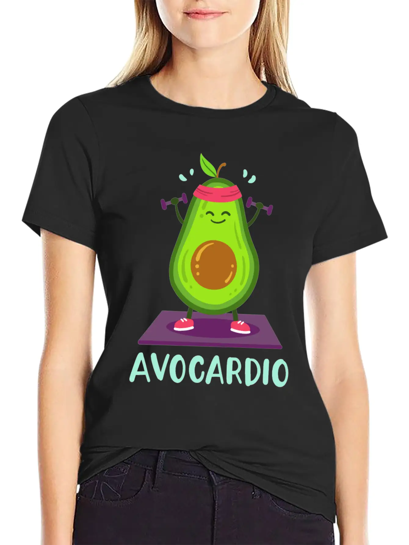 Avocado Cardio Workout Kawaii Modern Fit Casual T-Shirt – Clean And Versatile Design
