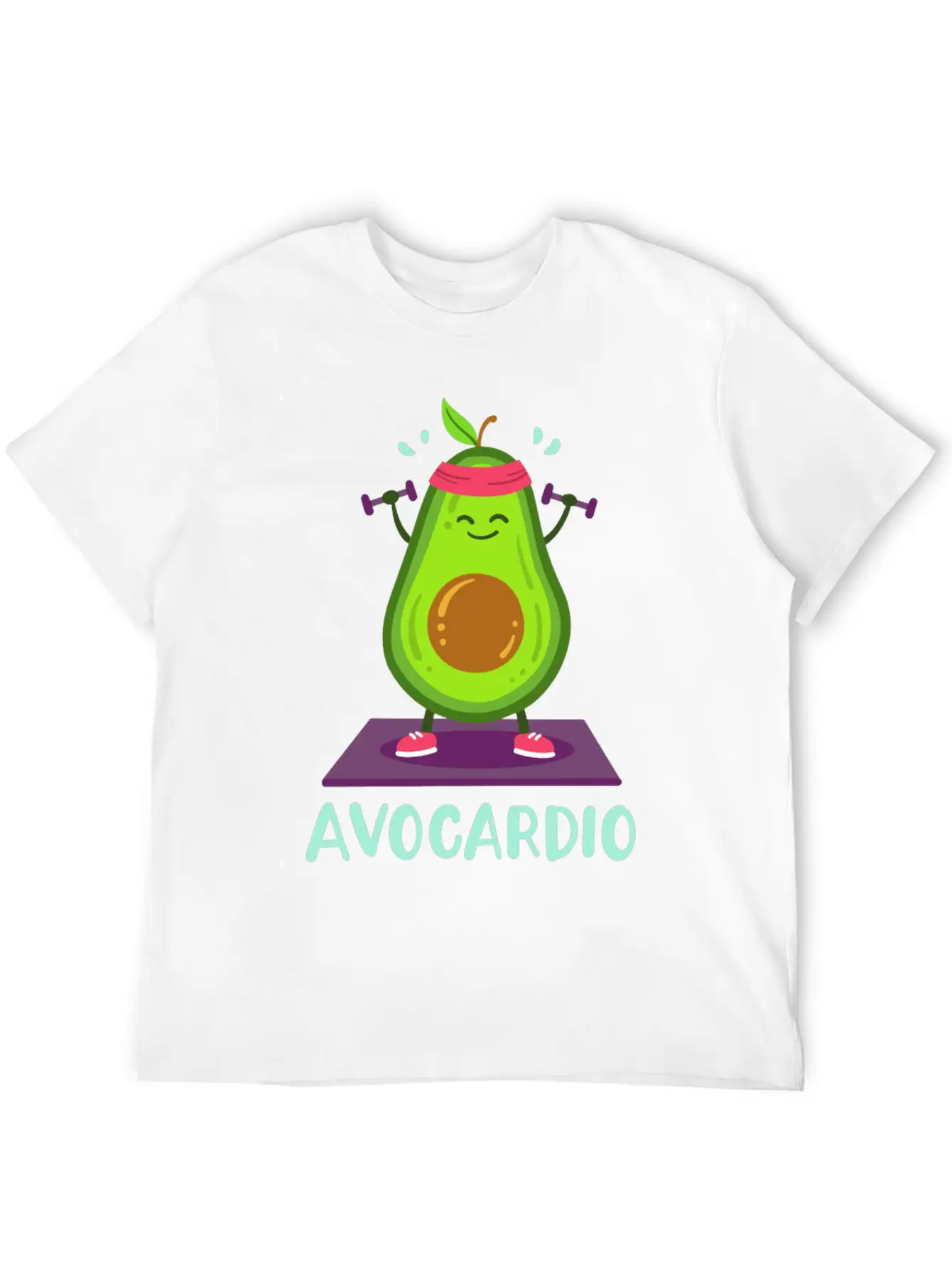 Avocado Cardio Workout Kawaii Modern Fit Casual T-Shirt – Clean And Versatile Design