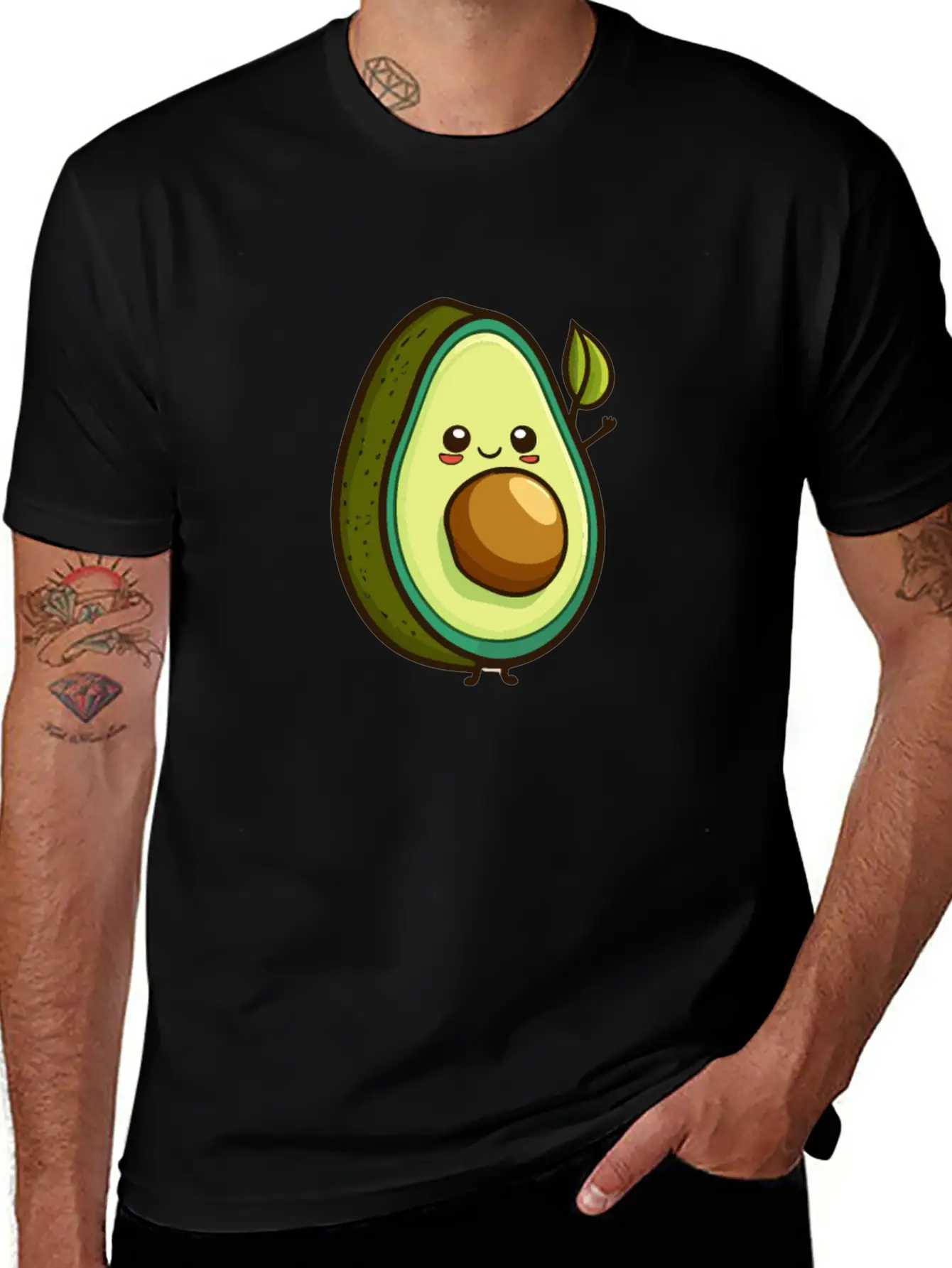 Avocado Cartoon Style Relaxed Everyday Tee – Lightweight And Durable Cotton