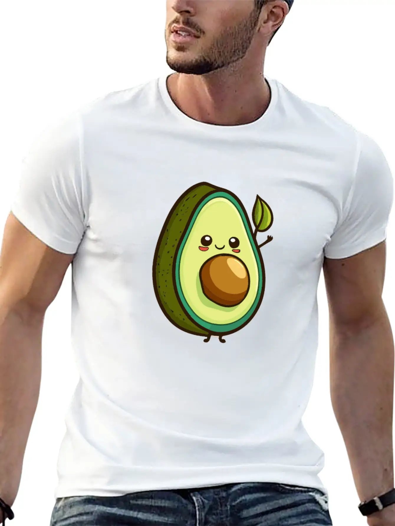 Avocado Cartoon Style Relaxed Everyday Tee – Lightweight And Durable Cotton