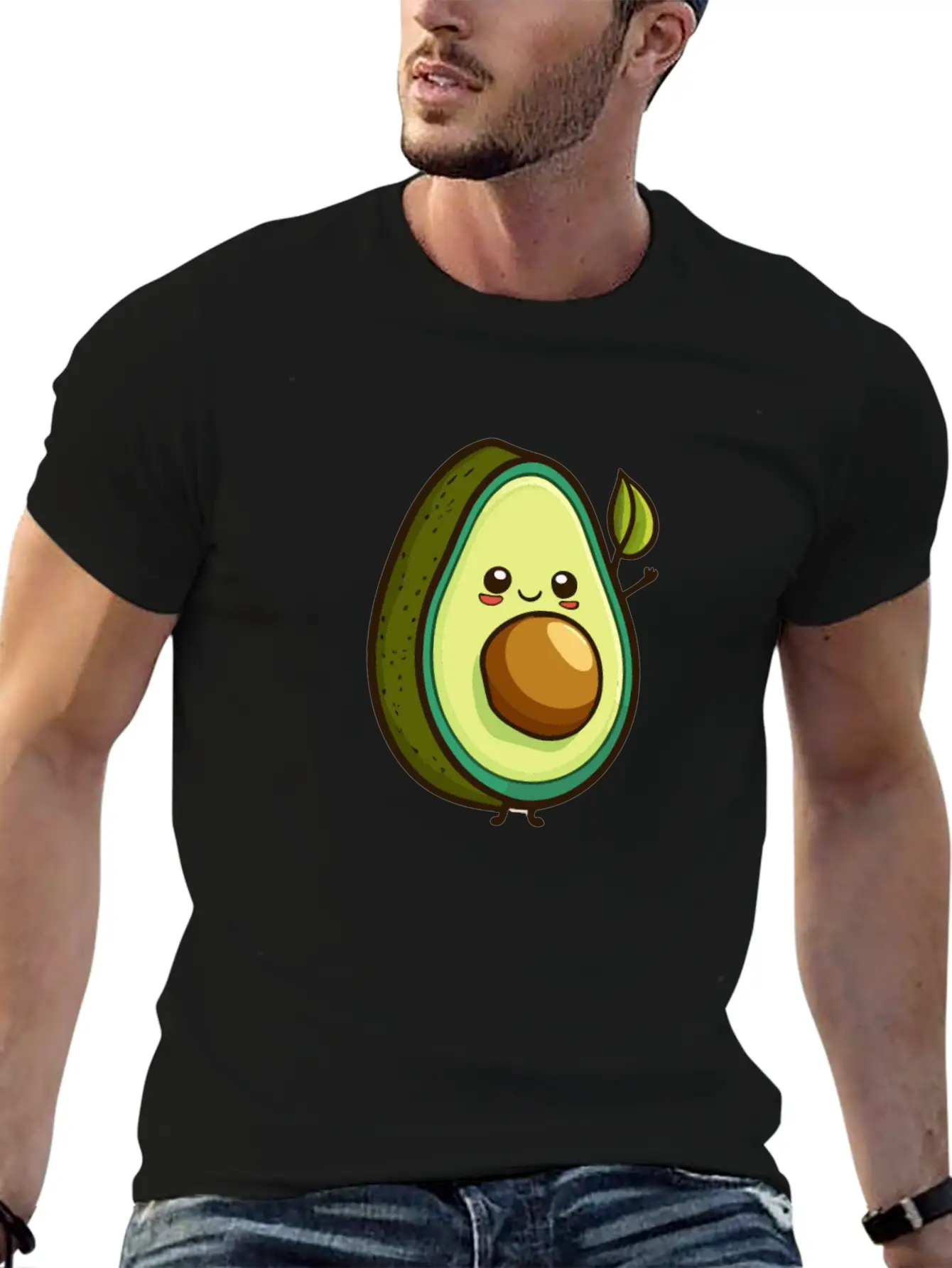 Avocado Cartoon Style Relaxed Everyday Tee – Lightweight And Durable Cotton
