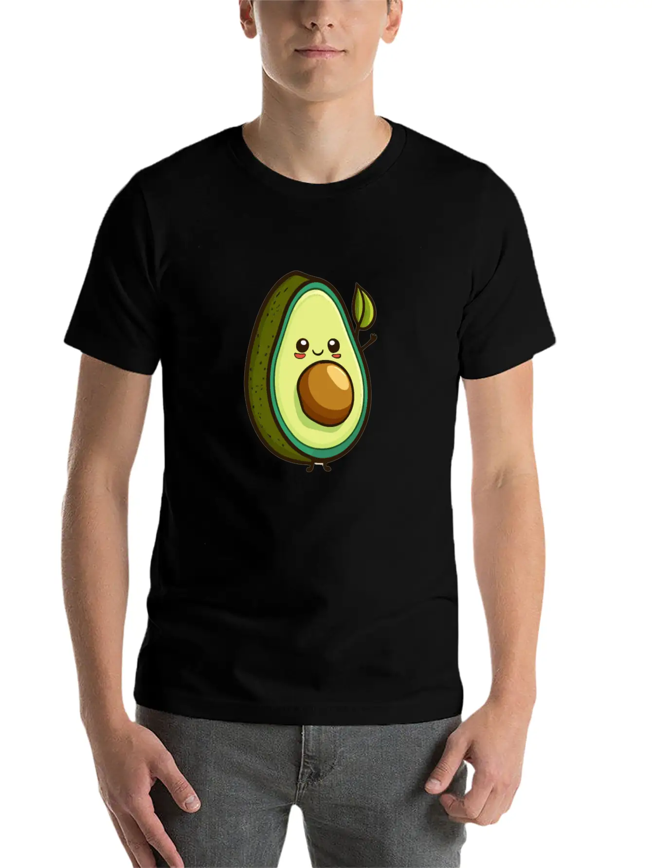 Avocado Cartoon Style Relaxed Everyday Tee – Lightweight And Durable Cotton