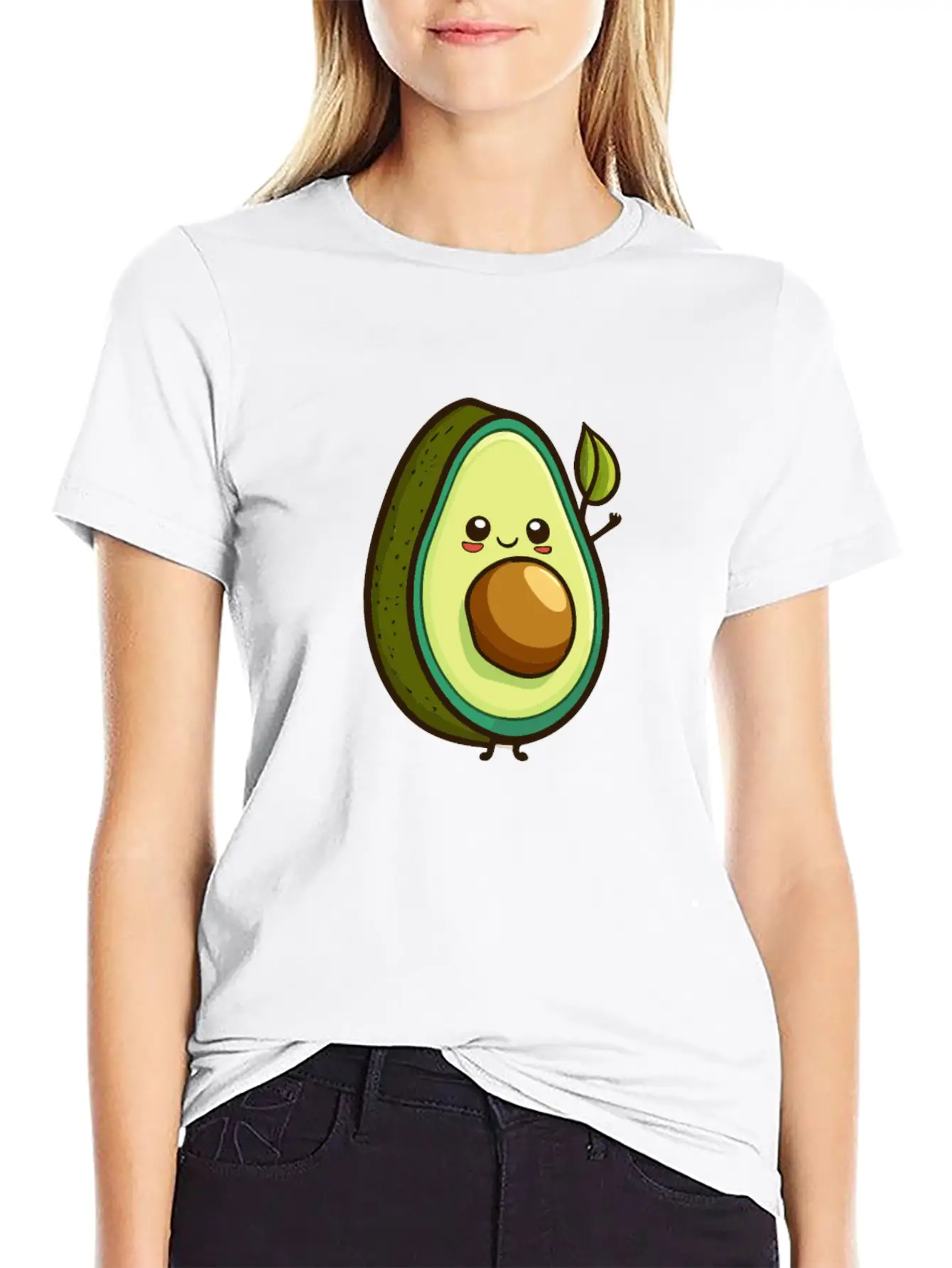 Avocado Cartoon Style Relaxed Everyday Tee – Lightweight And Durable Cotton