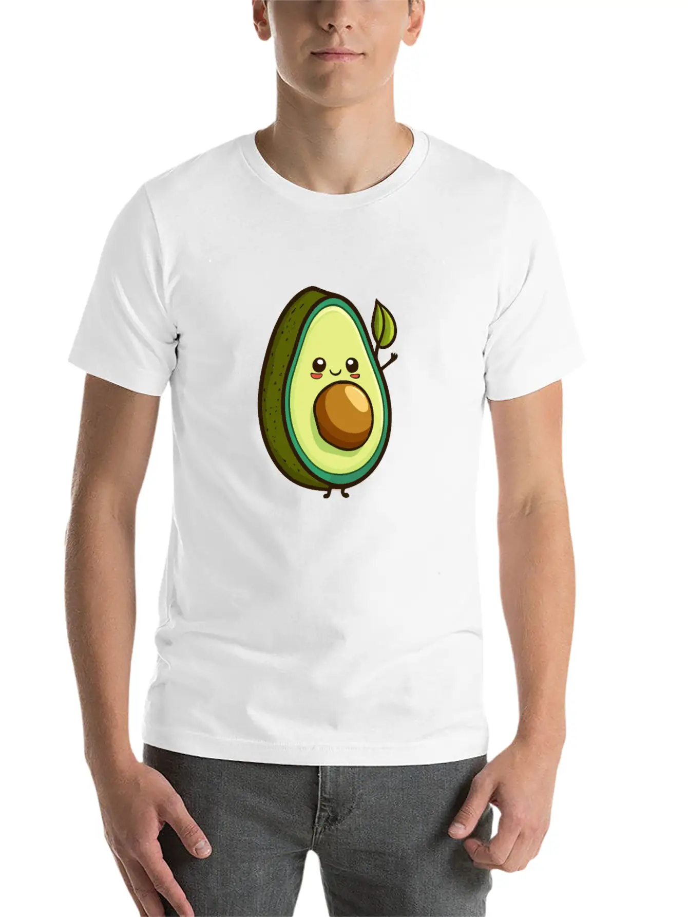 Avocado Cartoon Style Relaxed Everyday Tee – Lightweight And Durable Cotton