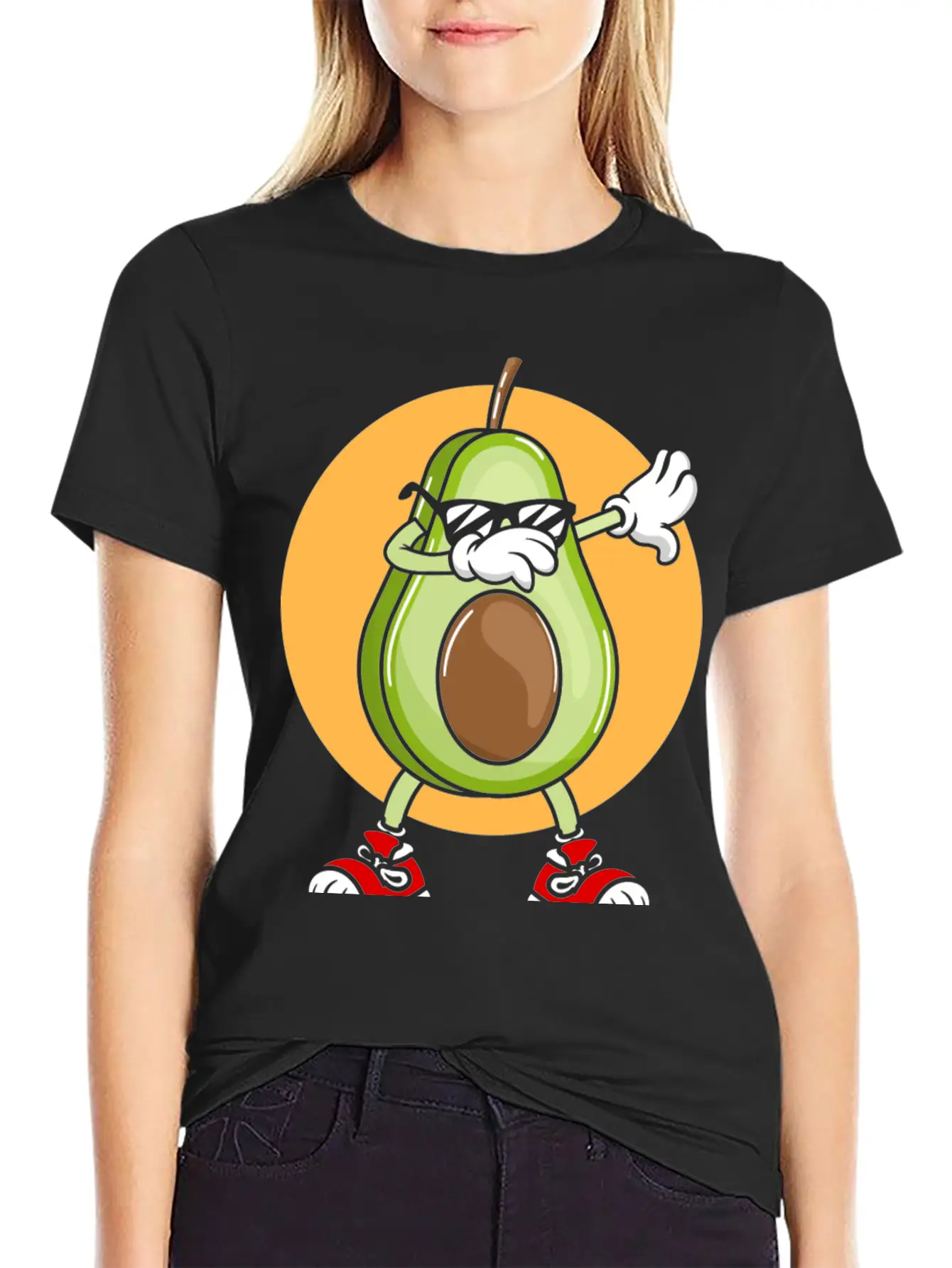 Avocado Punk Dabbing Cool With Sunglasses Fruit Modern Fit Casual T-Shirt – Clean And Versatile Design