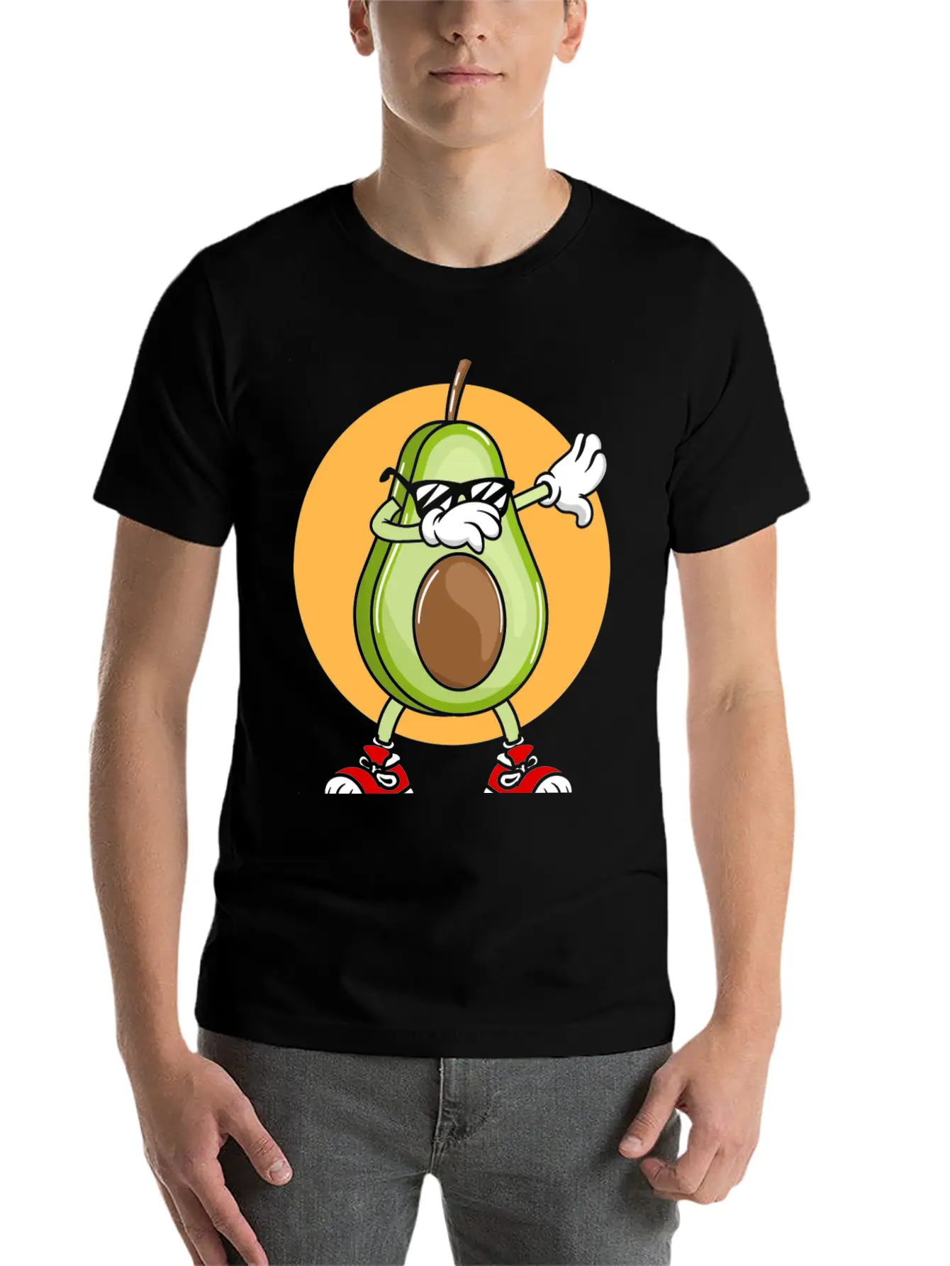 Avocado Punk Dabbing Cool With Sunglasses Fruit Modern Fit Casual T-Shirt – Clean And Versatile Design
