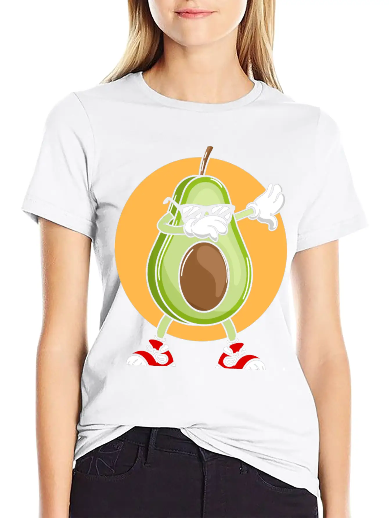 Avocado Punk Dabbing Cool With Sunglasses Fruit Modern Fit Casual T-Shirt – Clean And Versatile Design