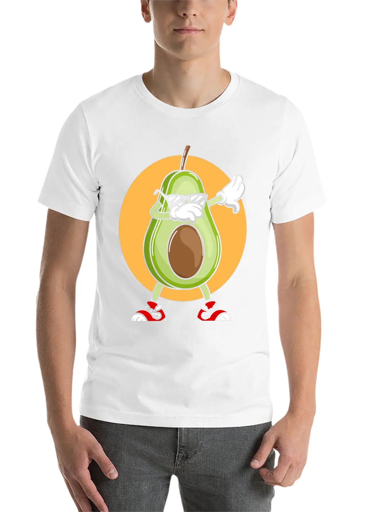 Avocado Punk Dabbing Cool With Sunglasses Fruit Modern Fit Casual T-Shirt – Clean And Versatile Design