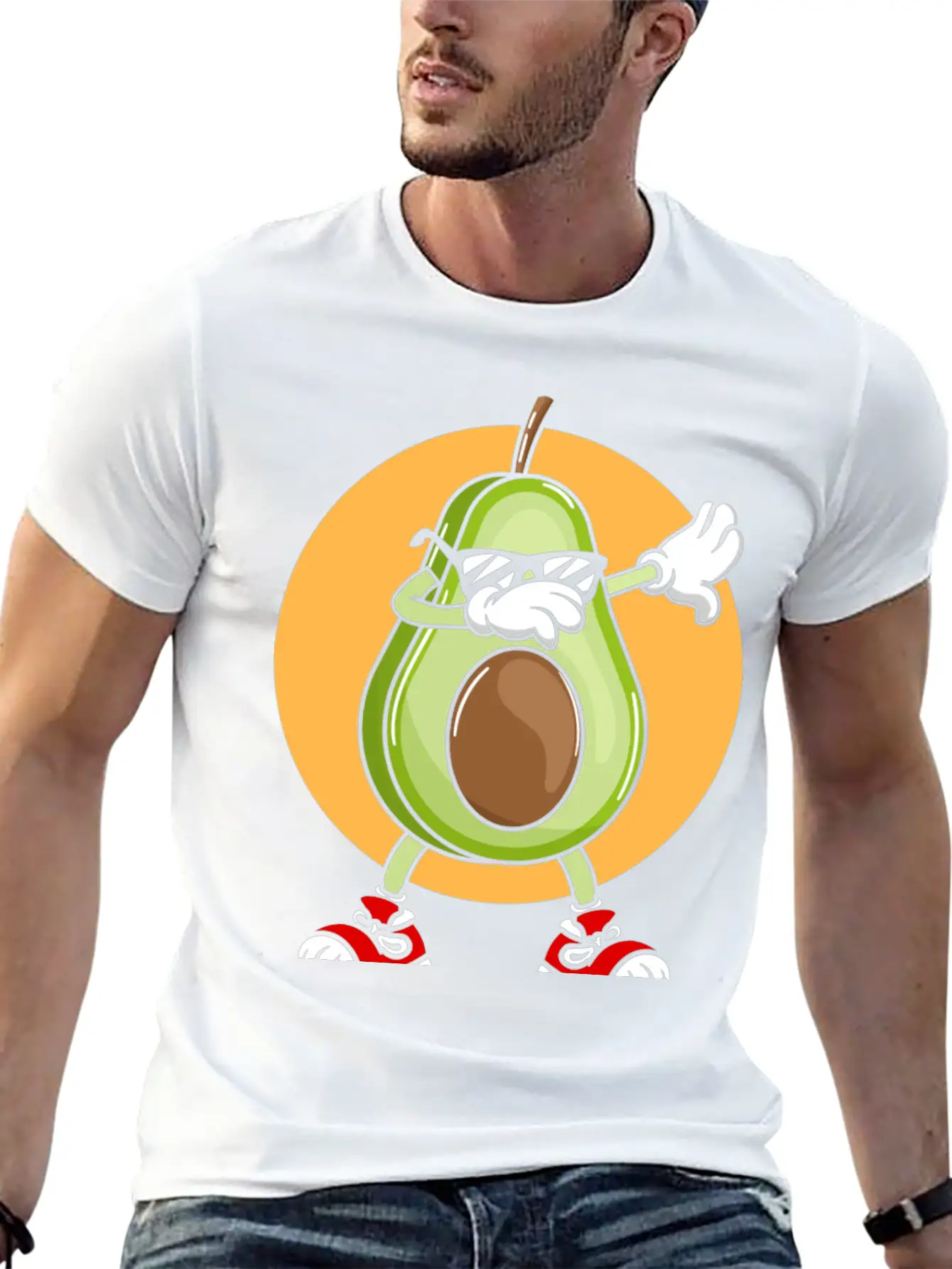 Avocado Punk Dabbing Cool With Sunglasses Fruit Modern Fit Casual T-Shirt – Clean And Versatile Design