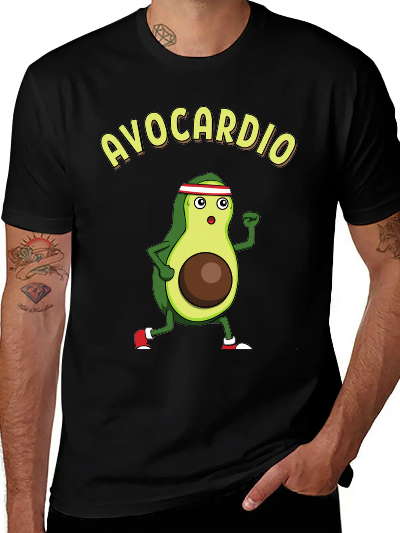 Avocardio Running Avocado Athlete Fitness Modern Fit Casual T-Shirt ��� Clean And Versatile Design