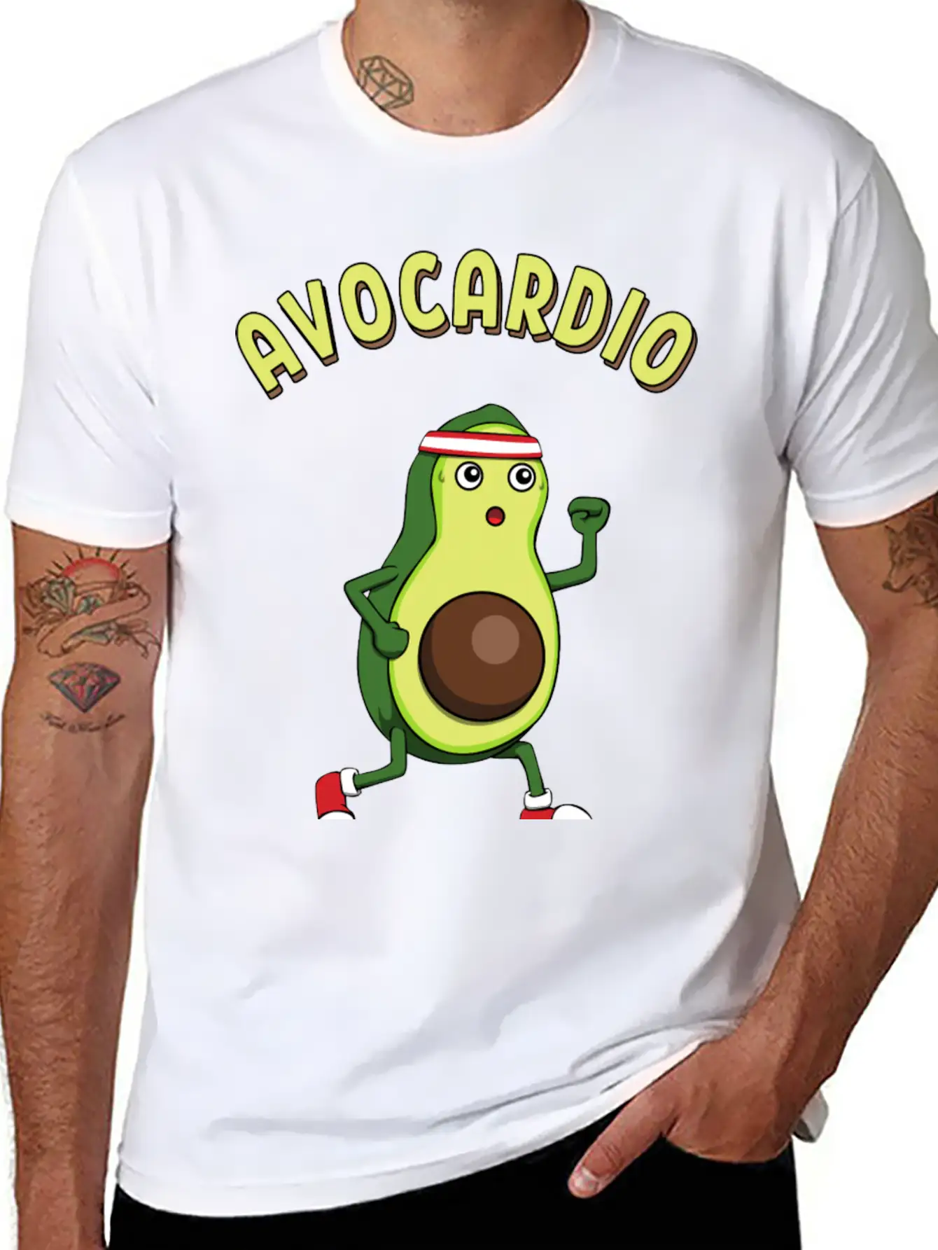 Avocardio Running Avocado Athlete Fitness Modern Fit Casual T-Shirt ��� Clean And Versatile Design