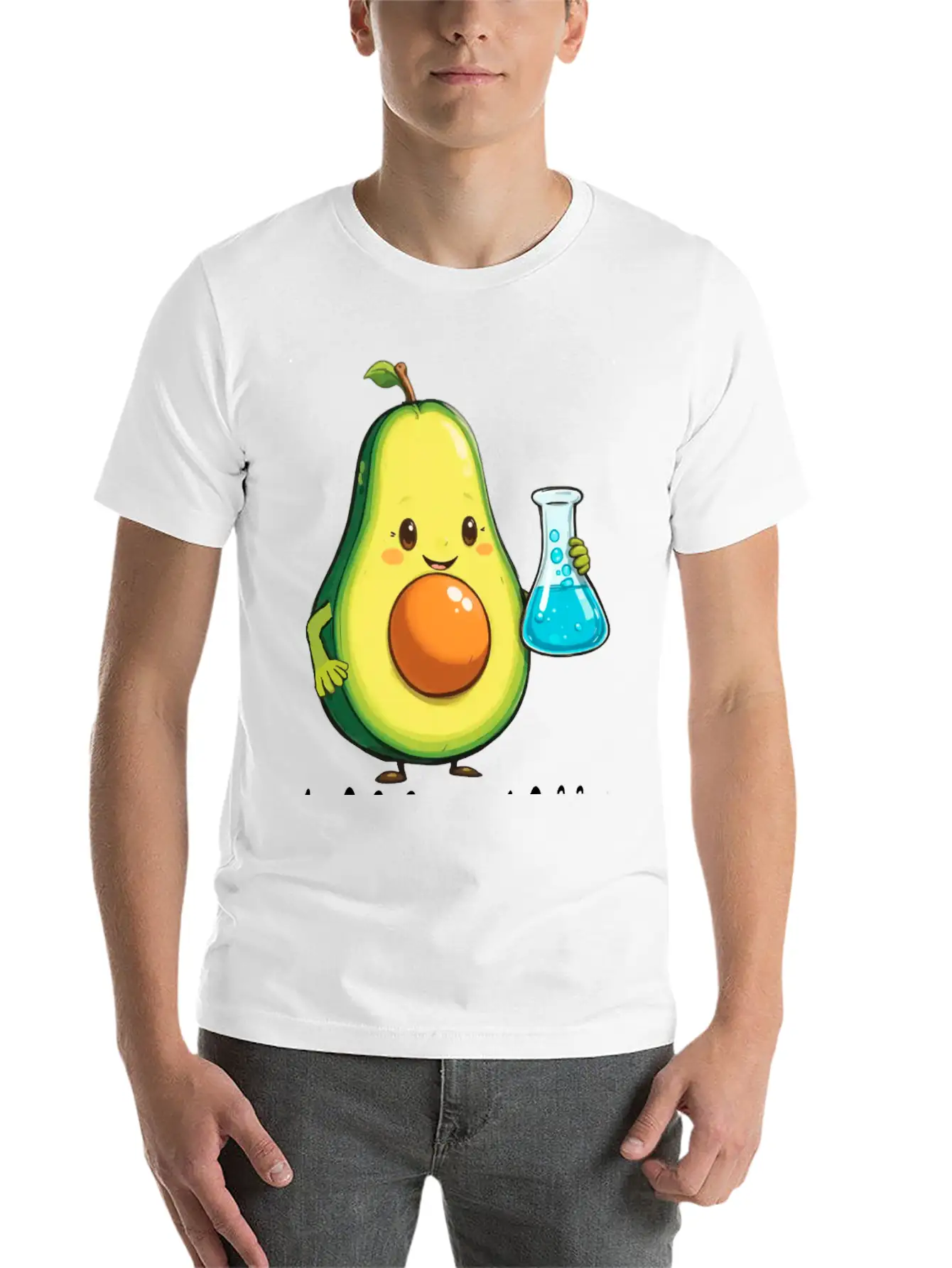 Avogadro's Number Pun. Cute Avocado Chemist Chemis Relaxed Everyday Tee – Lightweight And Durable Cotton