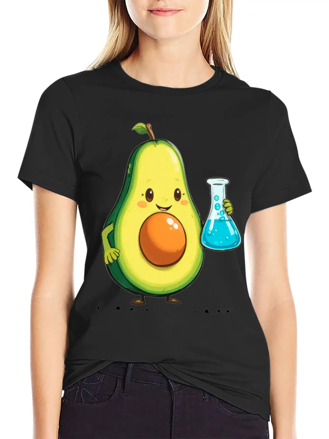 Avogadro's Number Pun. Cute Avocado Chemist Chemis Relaxed Everyday Tee – Lightweight And Durable Cotton