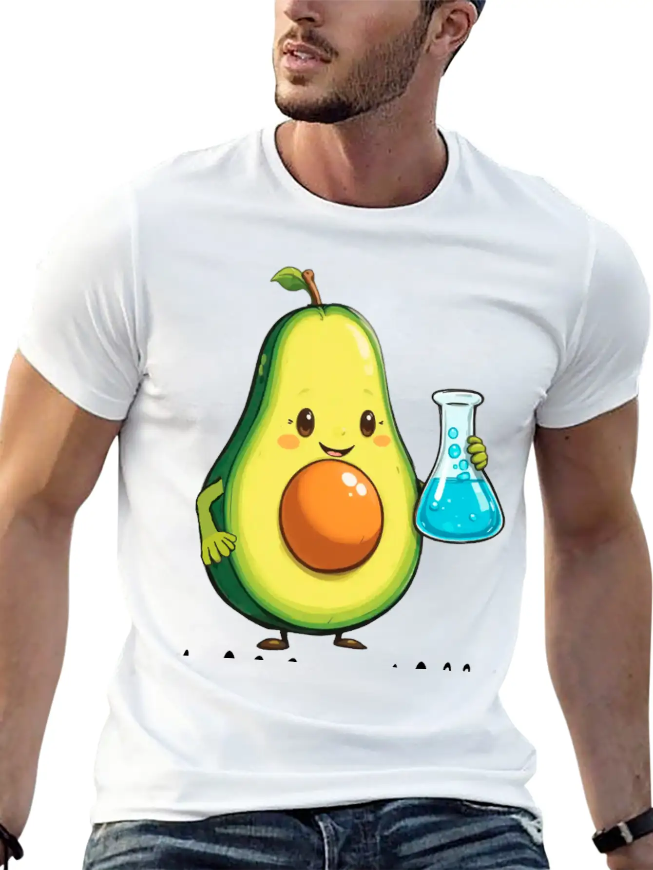Avogadro's Number Pun. Cute Avocado Chemist Chemis Relaxed Everyday Tee – Lightweight And Durable Cotton