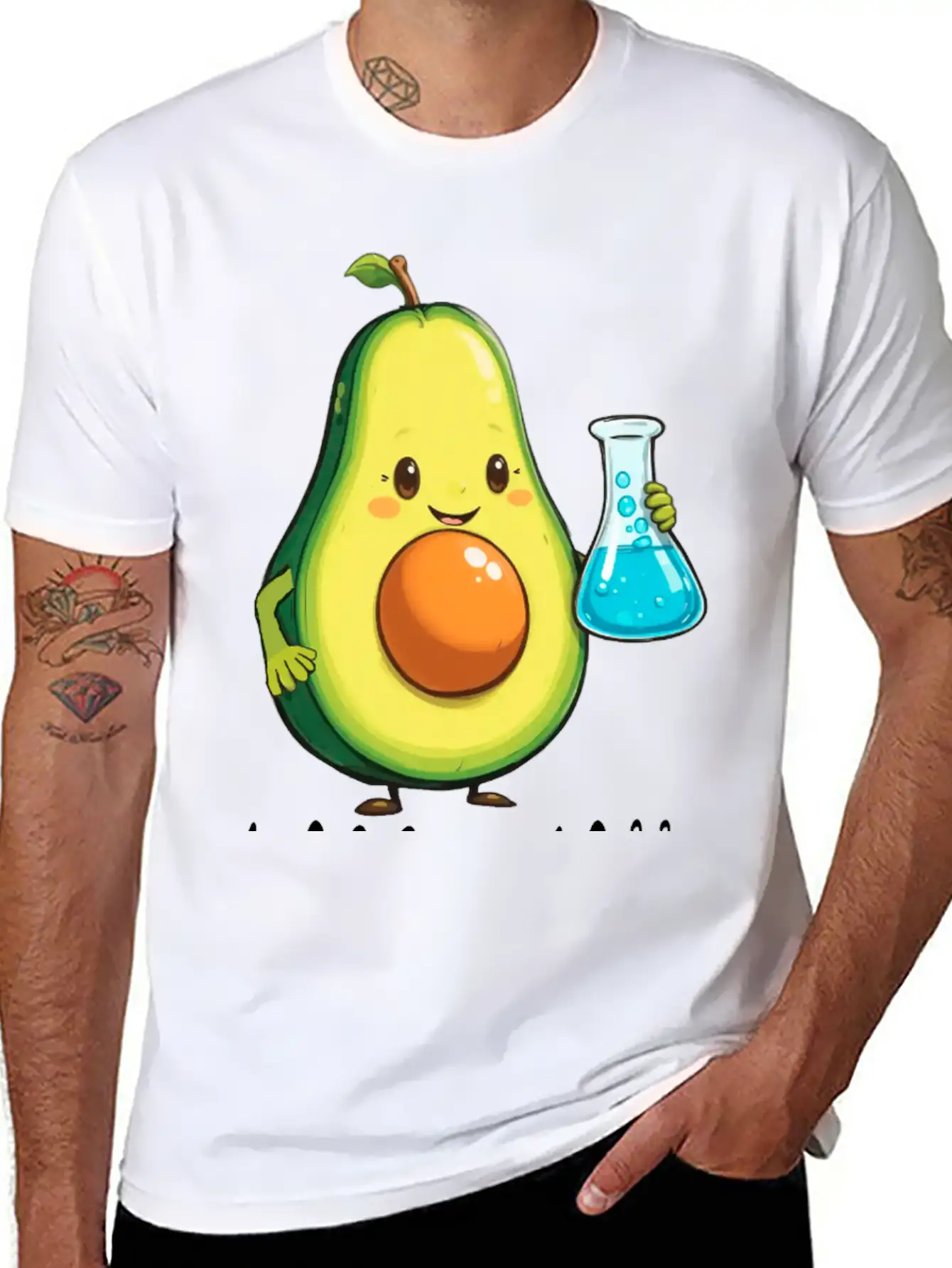 Avogadro's Number Pun. Cute Avocado Chemist Chemis Relaxed Everyday Tee – Lightweight And Durable Cotton