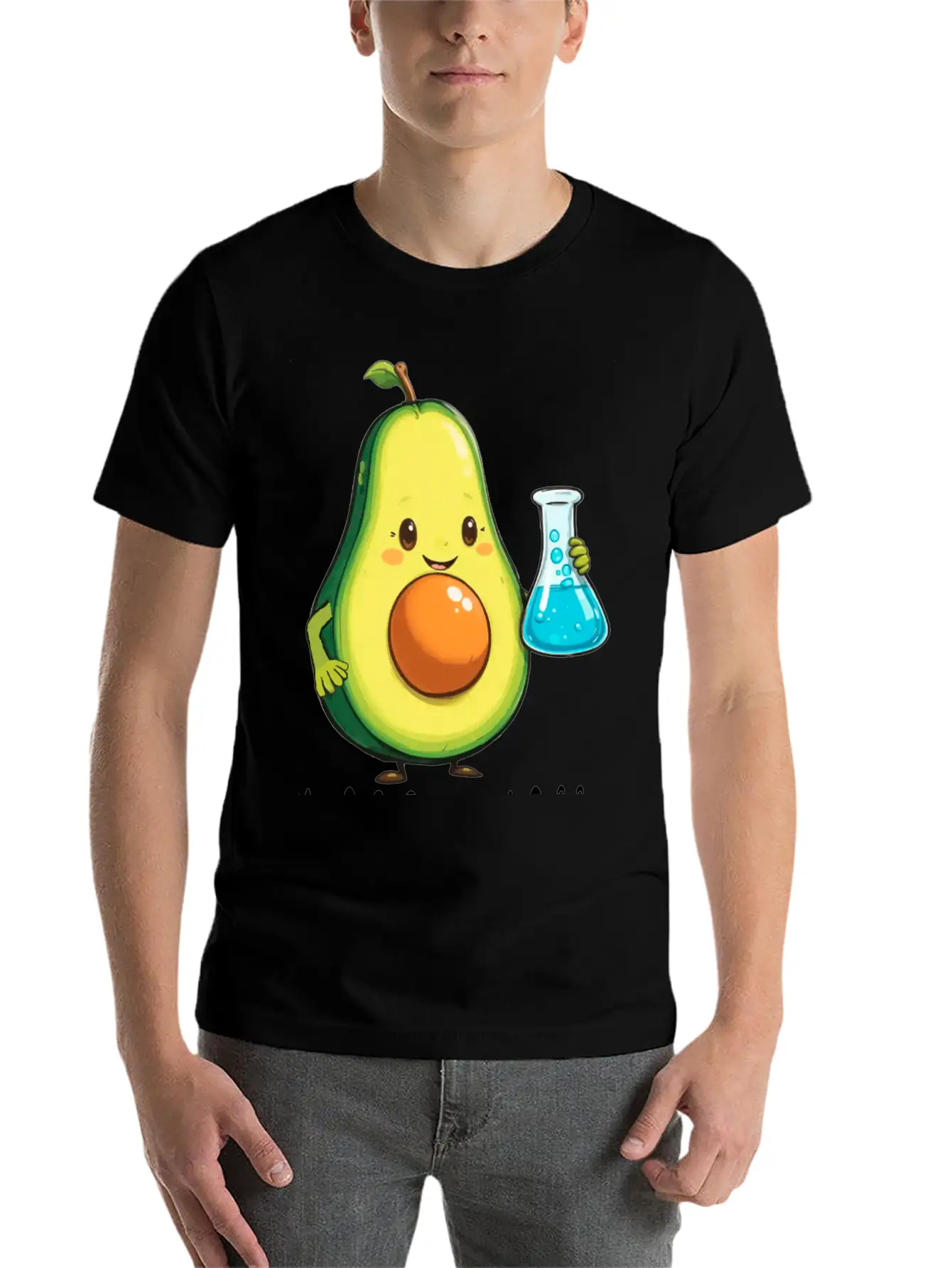 Avogadro's Number Pun. Cute Avocado Chemist Chemis Relaxed Everyday Tee – Lightweight And Durable Cotton
