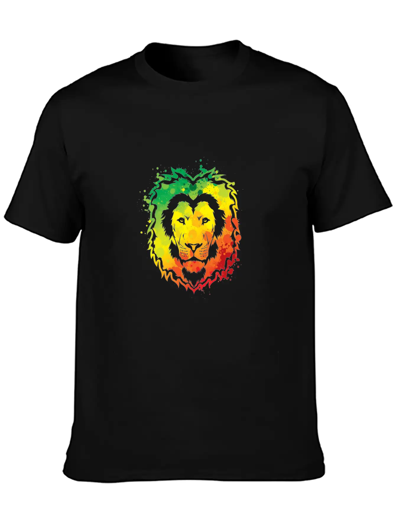 Awesome Colorful Lion Splash Reggae Essential Cotton Tee For Daily Outfits – Unisex Style