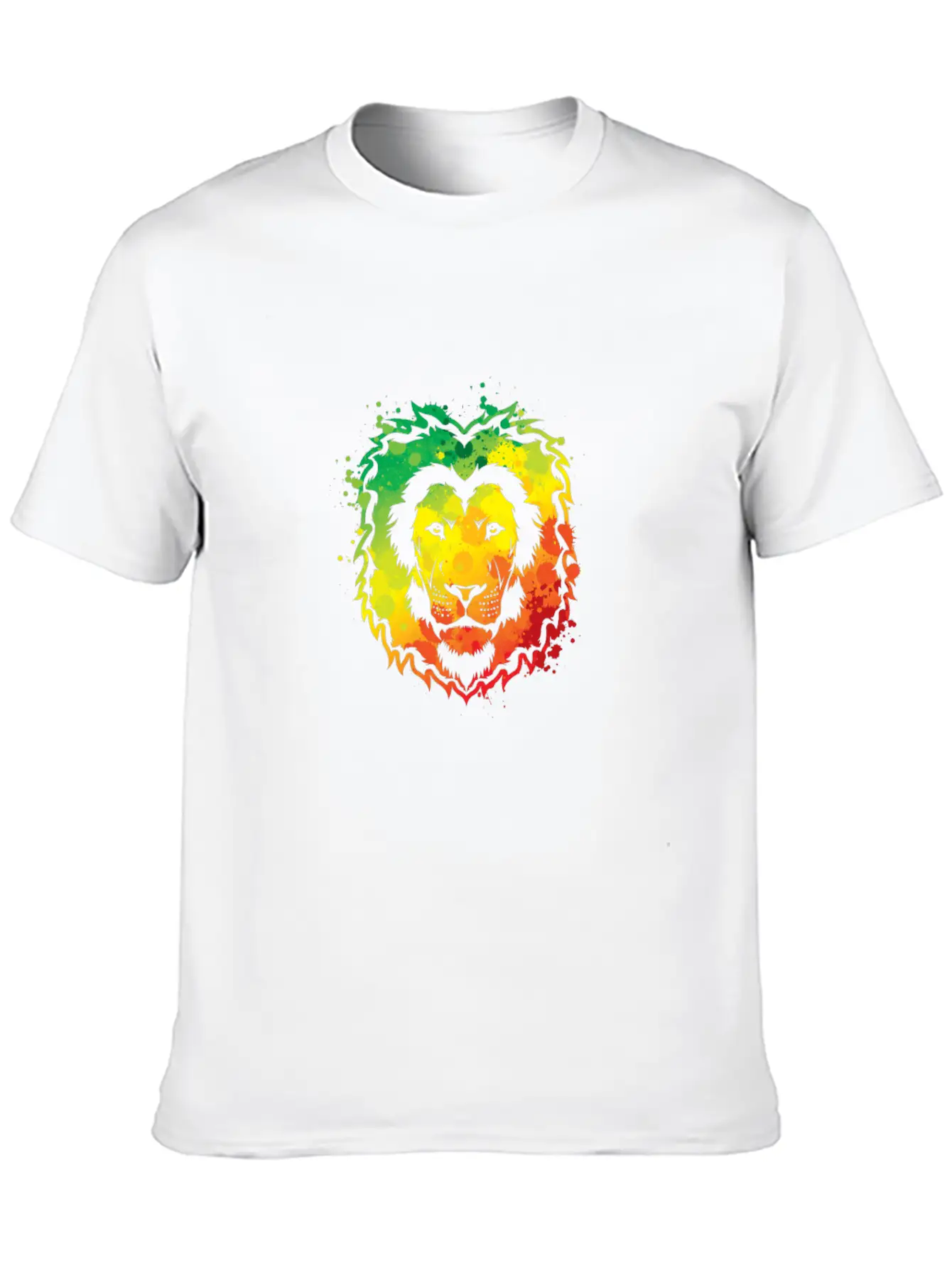 Awesome Colorful Lion Splash Reggae Essential Cotton Tee For Daily Outfits – Unisex Style