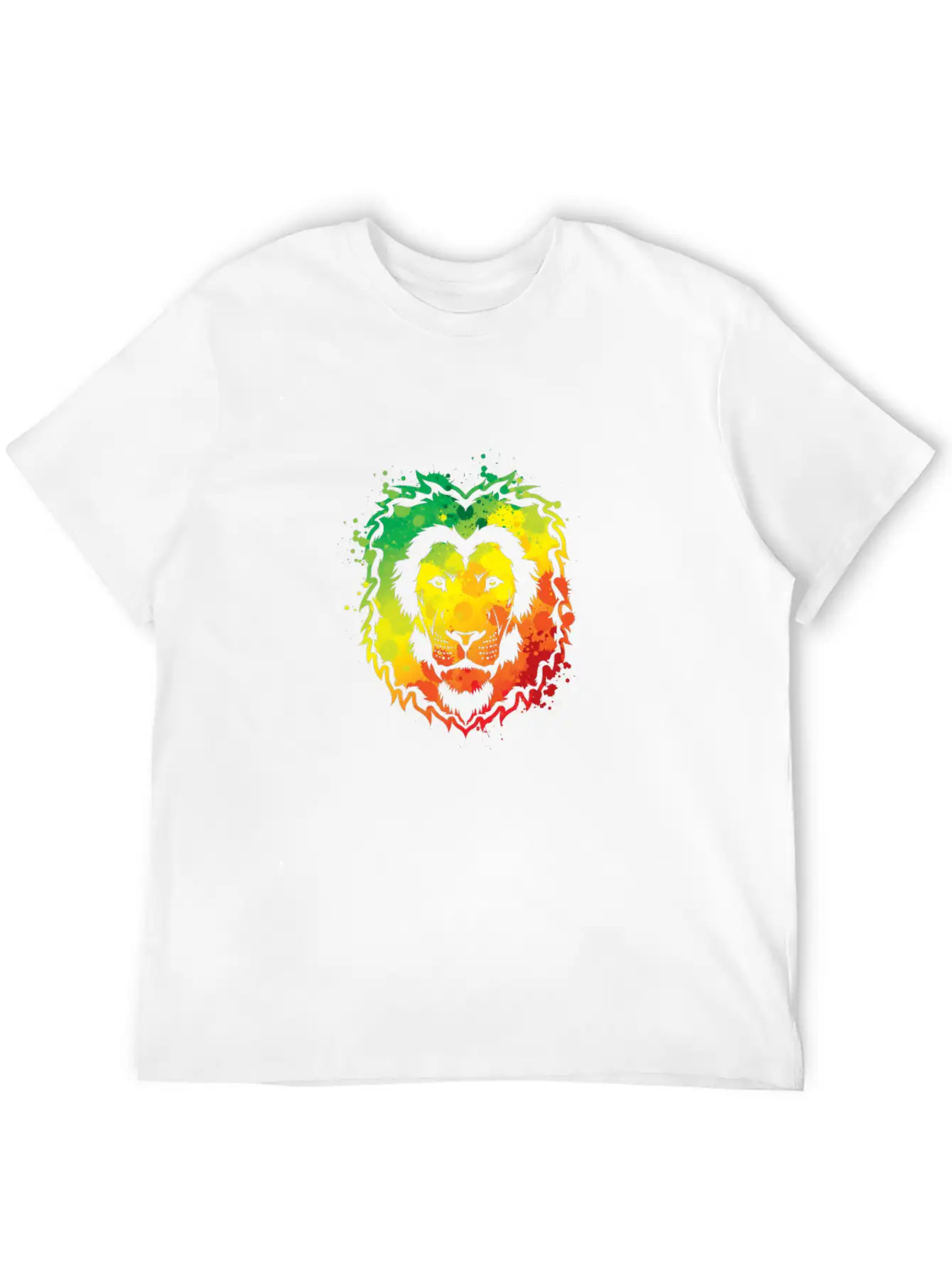 Awesome Colorful Lion Splash Reggae Essential Cotton Tee For Daily Outfits – Unisex Style