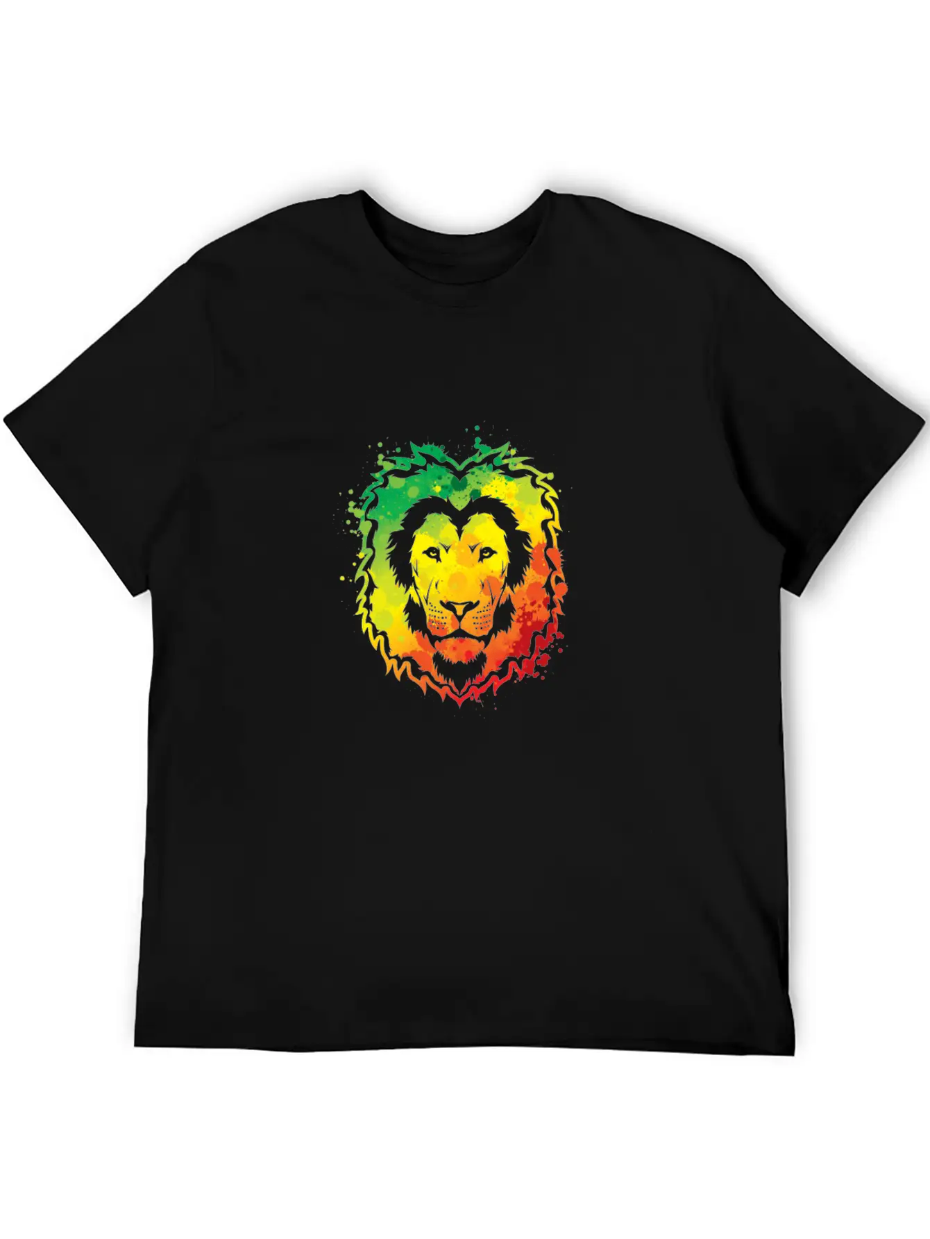Awesome Colorful Lion Splash Reggae Essential Cotton Tee For Daily Outfits – Unisex Style