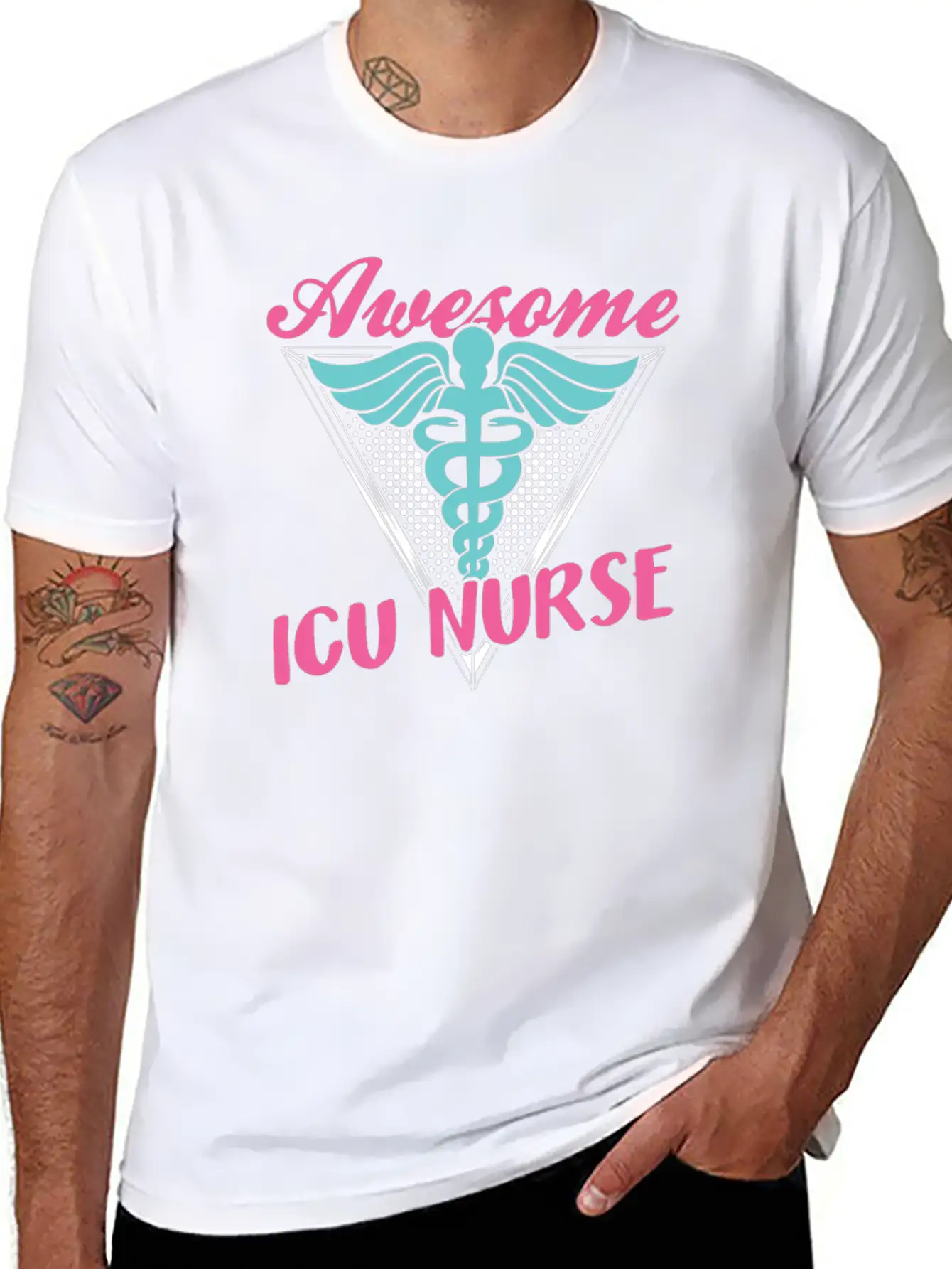 Awesome Icu Nurse Nursing Hospital ICE Essential Cotton Tee For Daily Outfits – Unisex Style