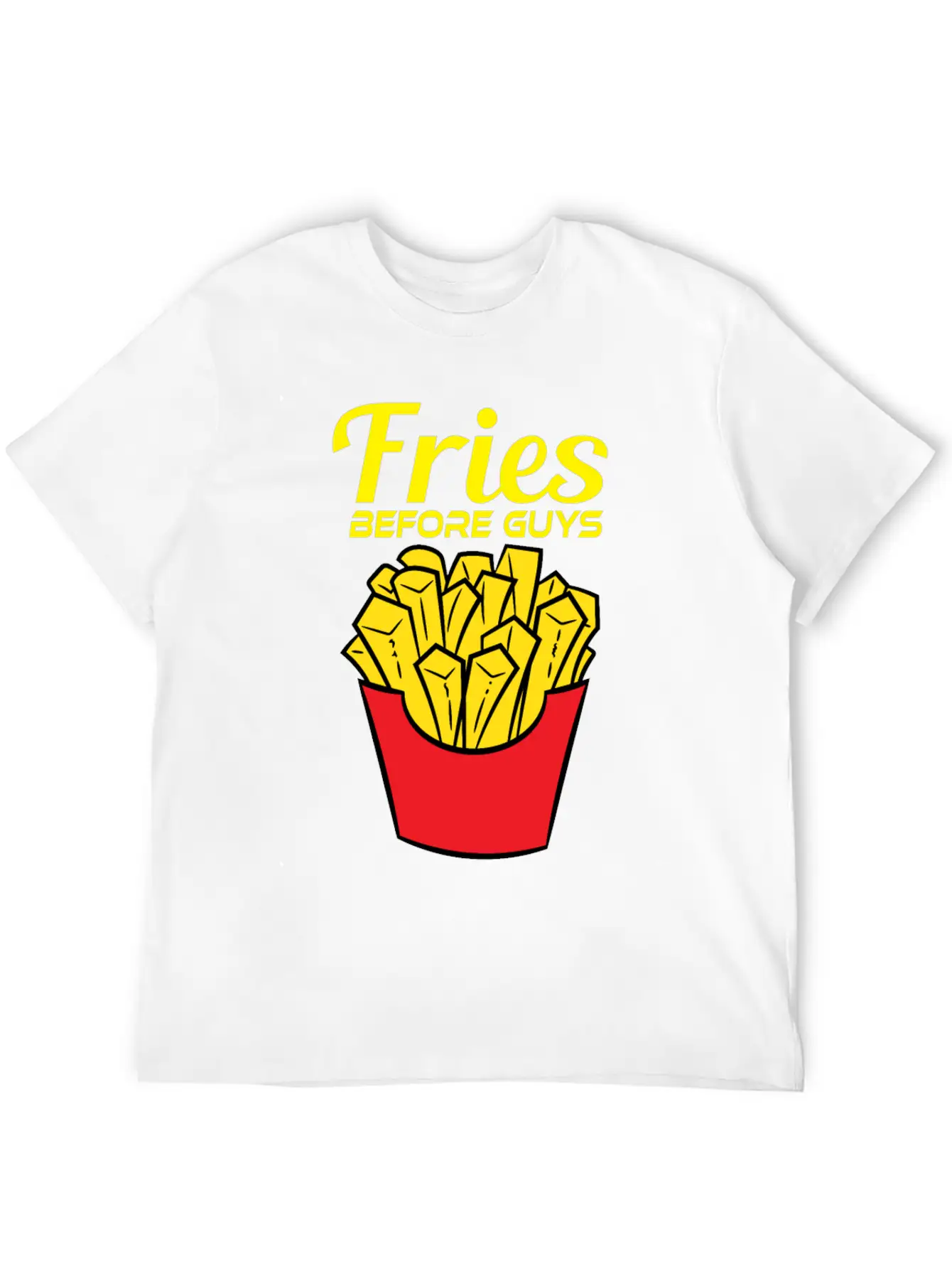 Awesome & Trendy Tshirt Designs Fries Before Guys Lightweight Cotton T-Shirt – Daily Comfort Graphic Shirt