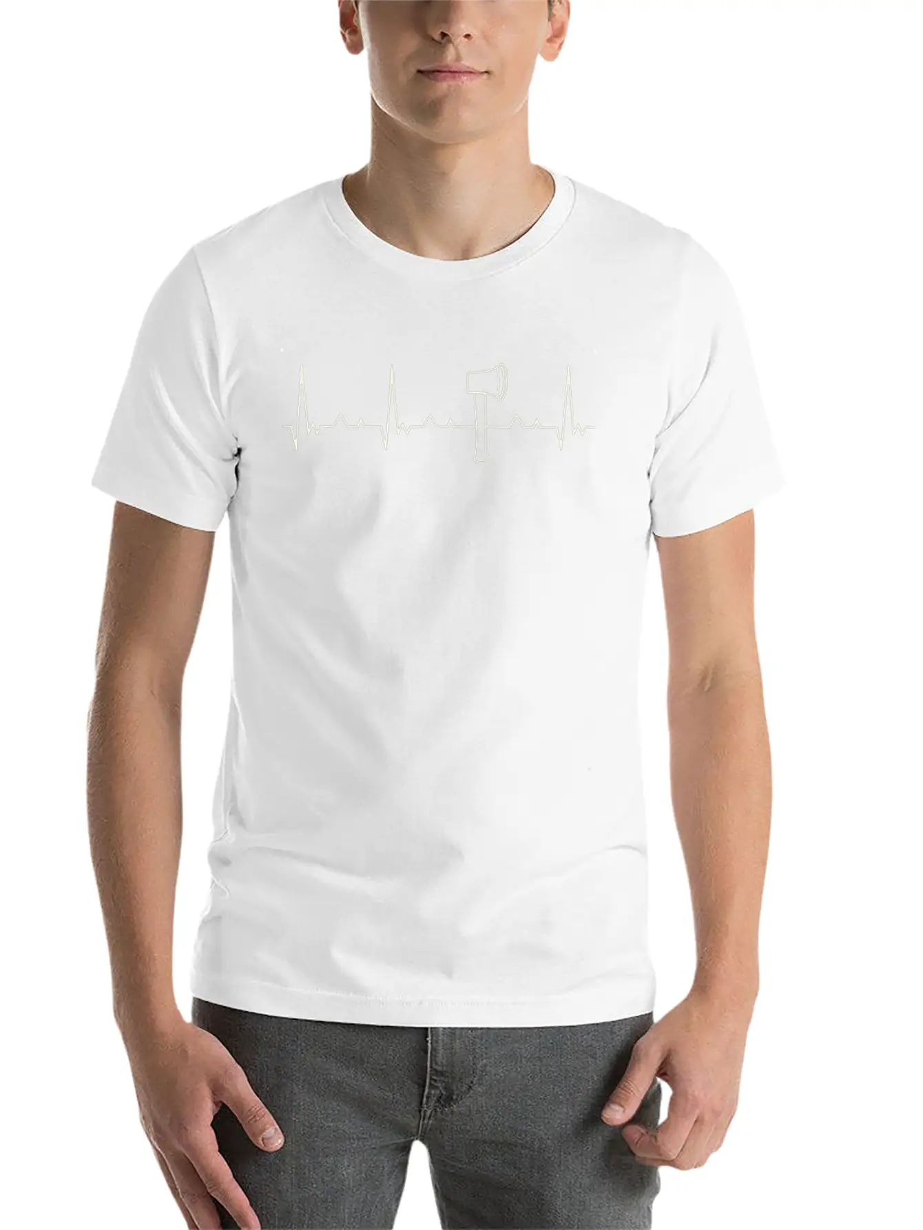 Axe. Heart. Love. EKG. Pulse. Beat. Unisex Casual T-Shirt – Clean Design For Daily Comfort