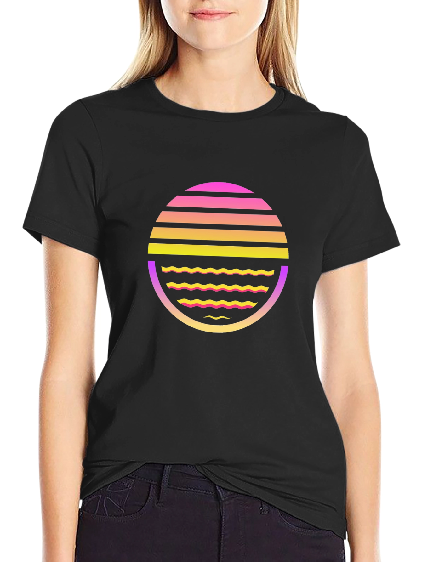 Retro Wave Black T-Shirt