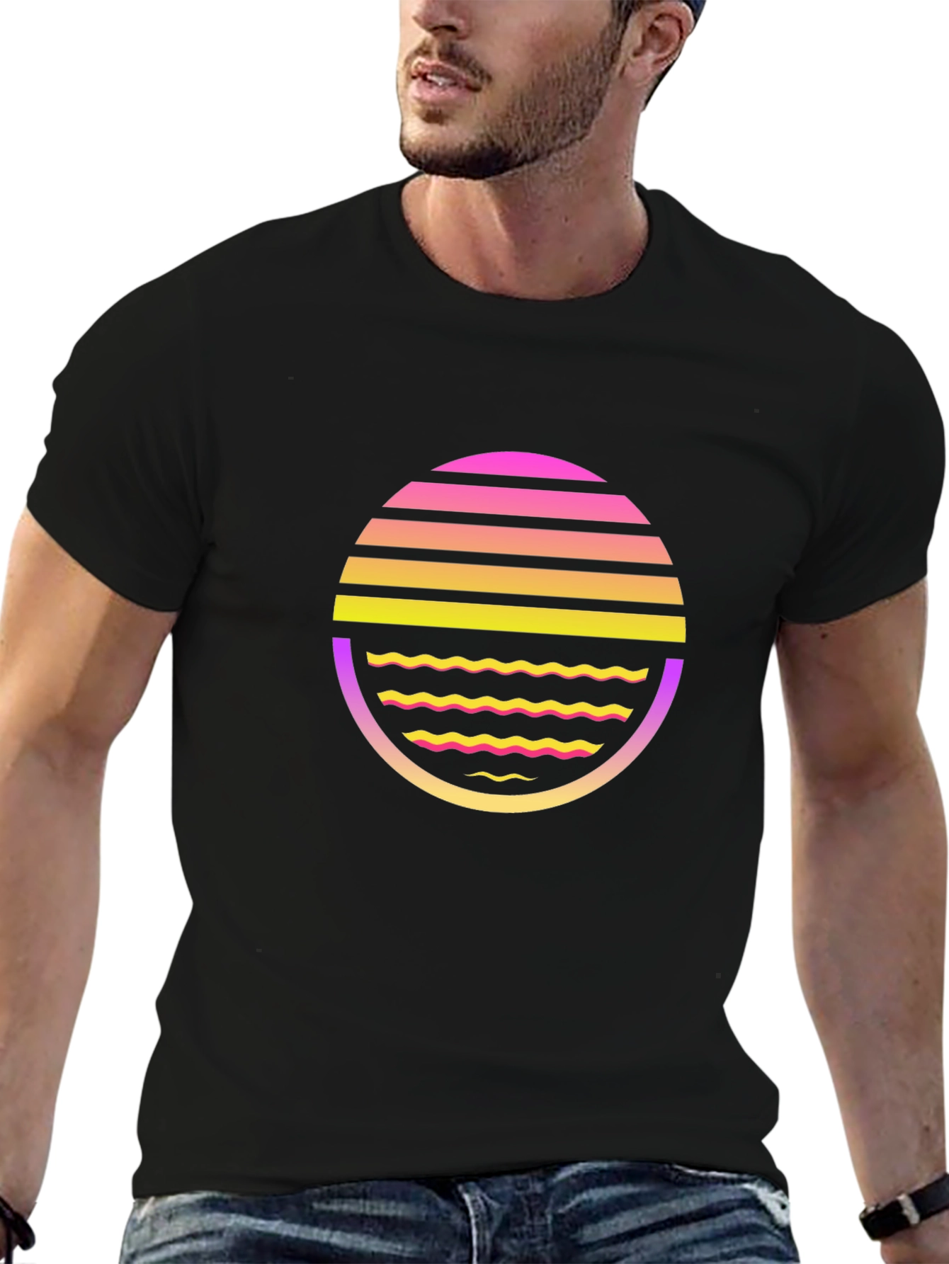 Retro Wave Black T-Shirt