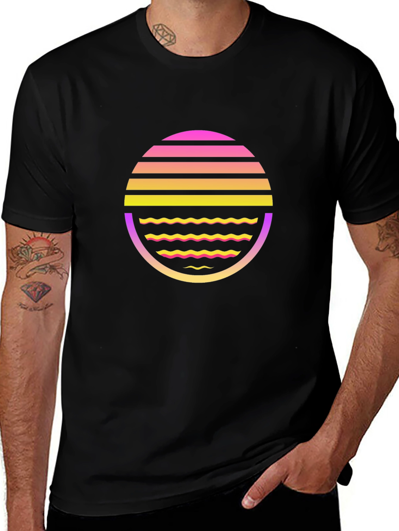 Retro Wave Black T-Shirt