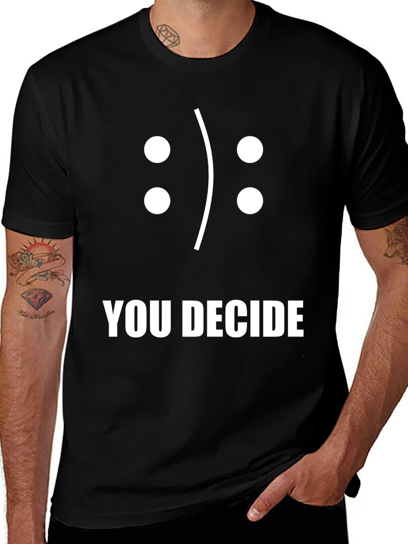 You Decide Graphic Tee - Mens Funny Emoticon T-Shirt