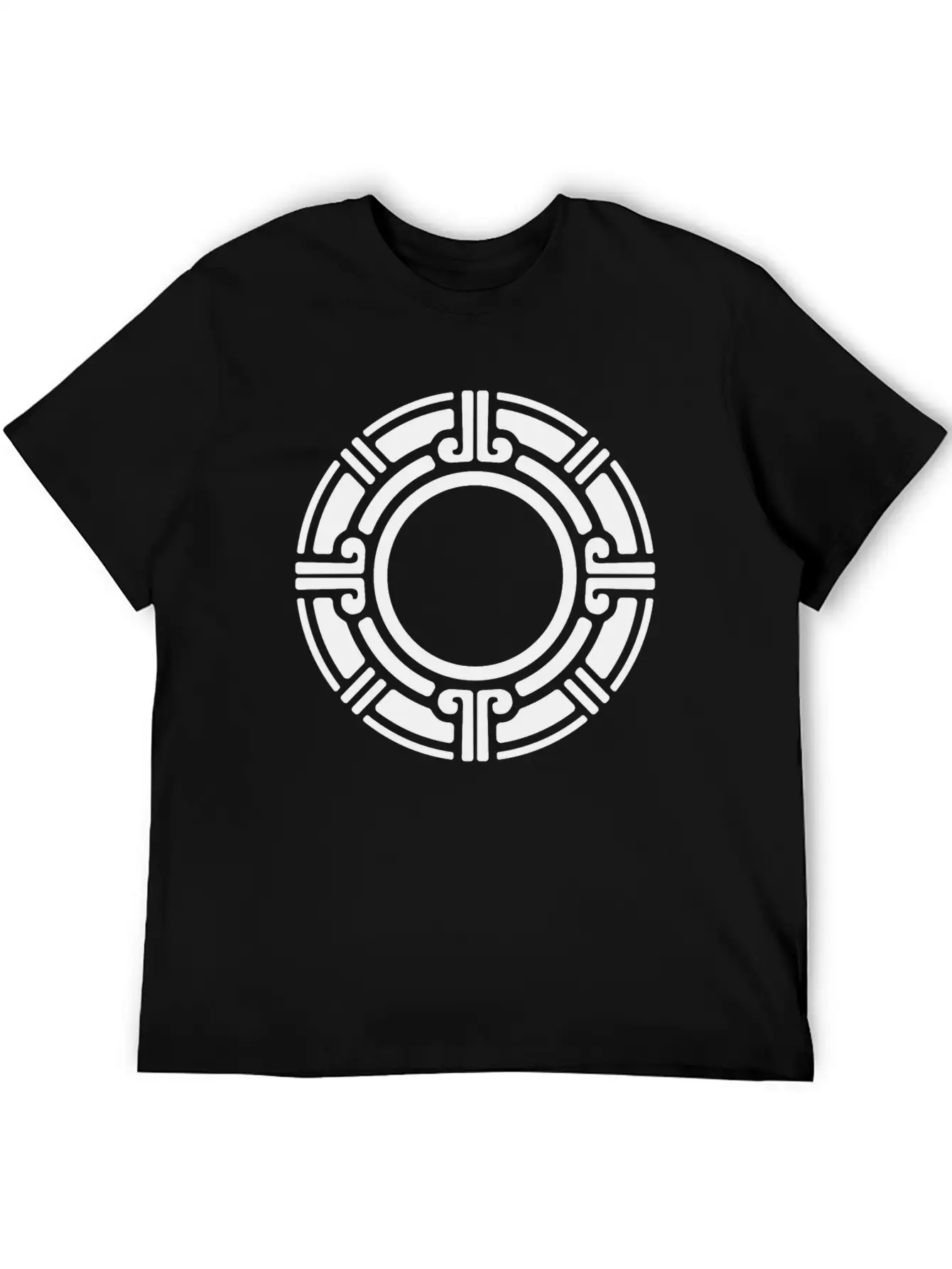 Aztec Tribal Circular Border Pattern Lightweight Cotton T-Shirt – Daily Comfort Graphic Shirt