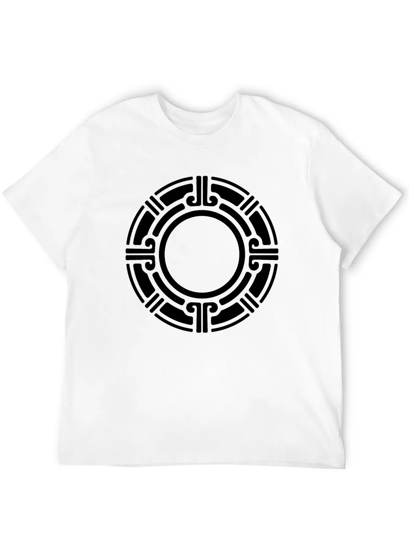 Aztec Tribal Circular Border Pattern Lightweight Cotton T-Shirt – Daily Comfort Graphic Shirt