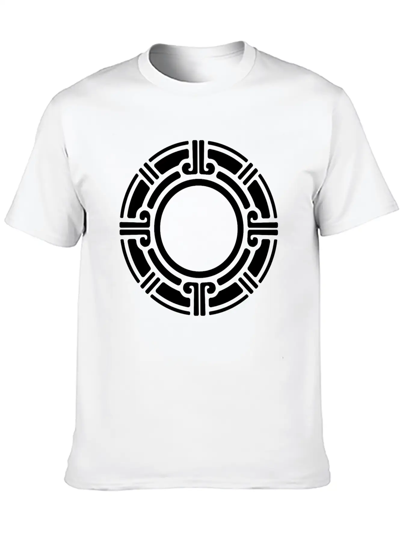 Aztec Tribal Circular Border Pattern Lightweight Cotton T-Shirt – Daily Comfort Graphic Shirt