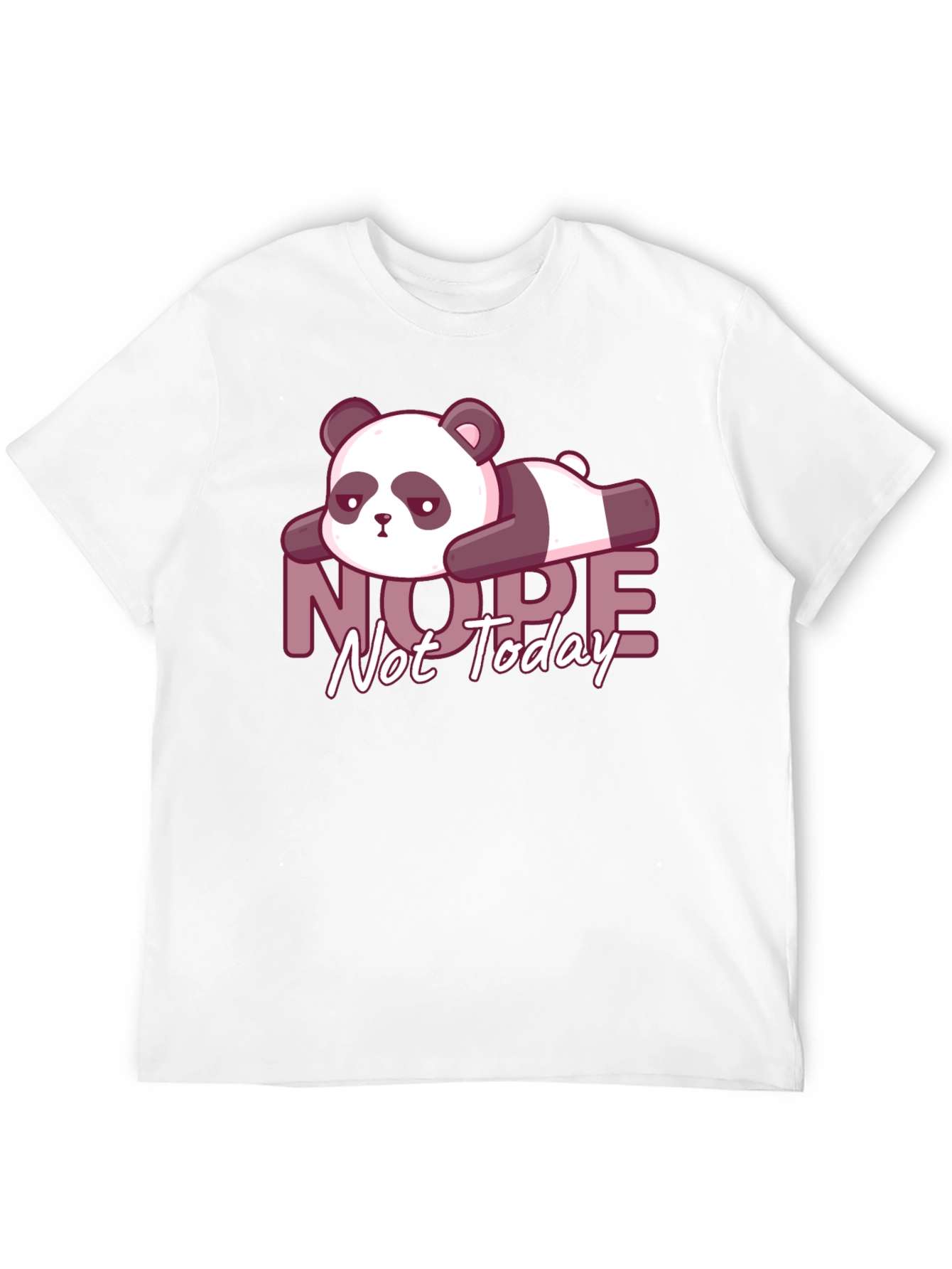 Nope Not Today Lazy Panda Graphic Tee - Black