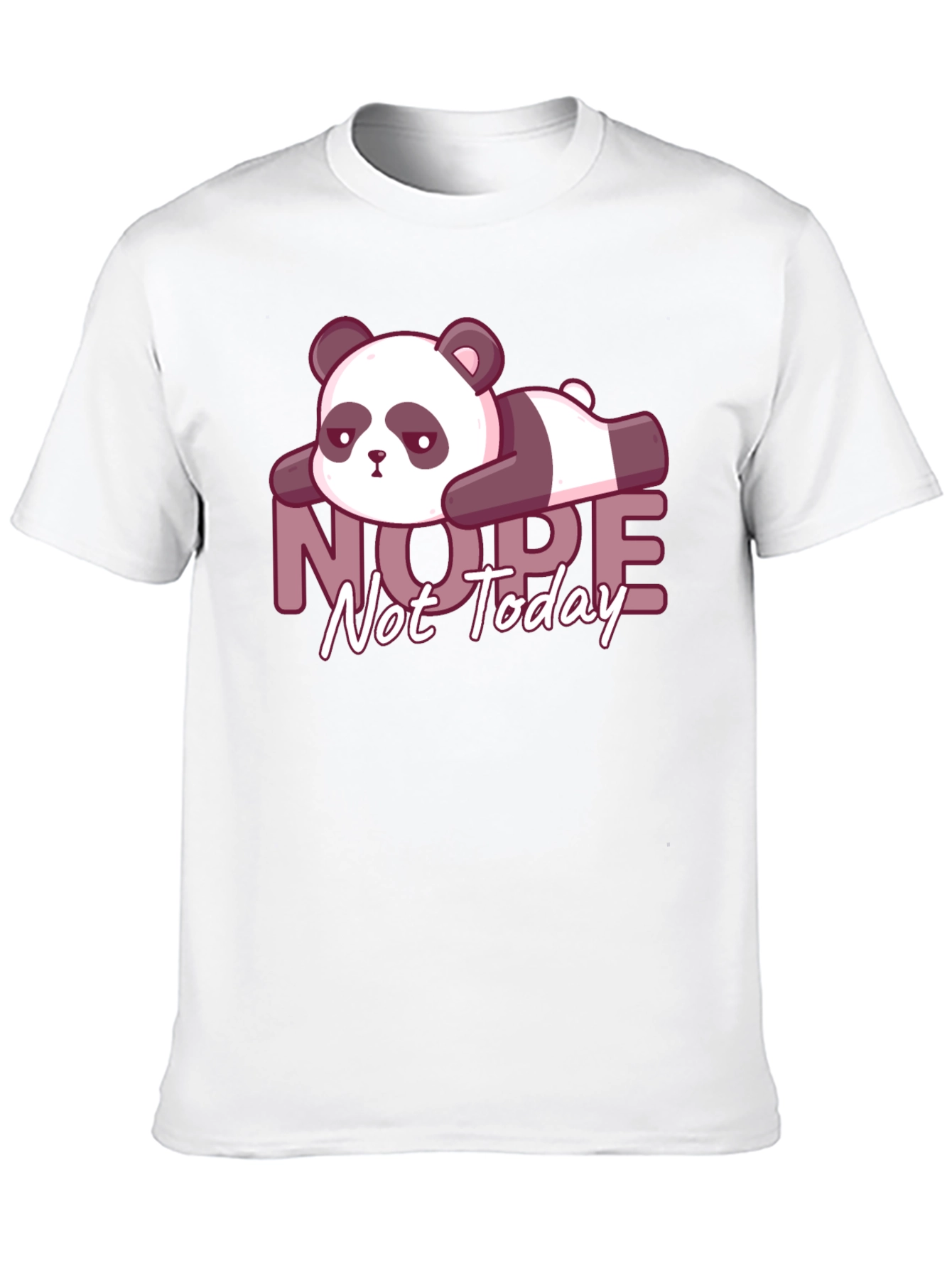 Nope Not Today Lazy Panda Graphic Tee - Black