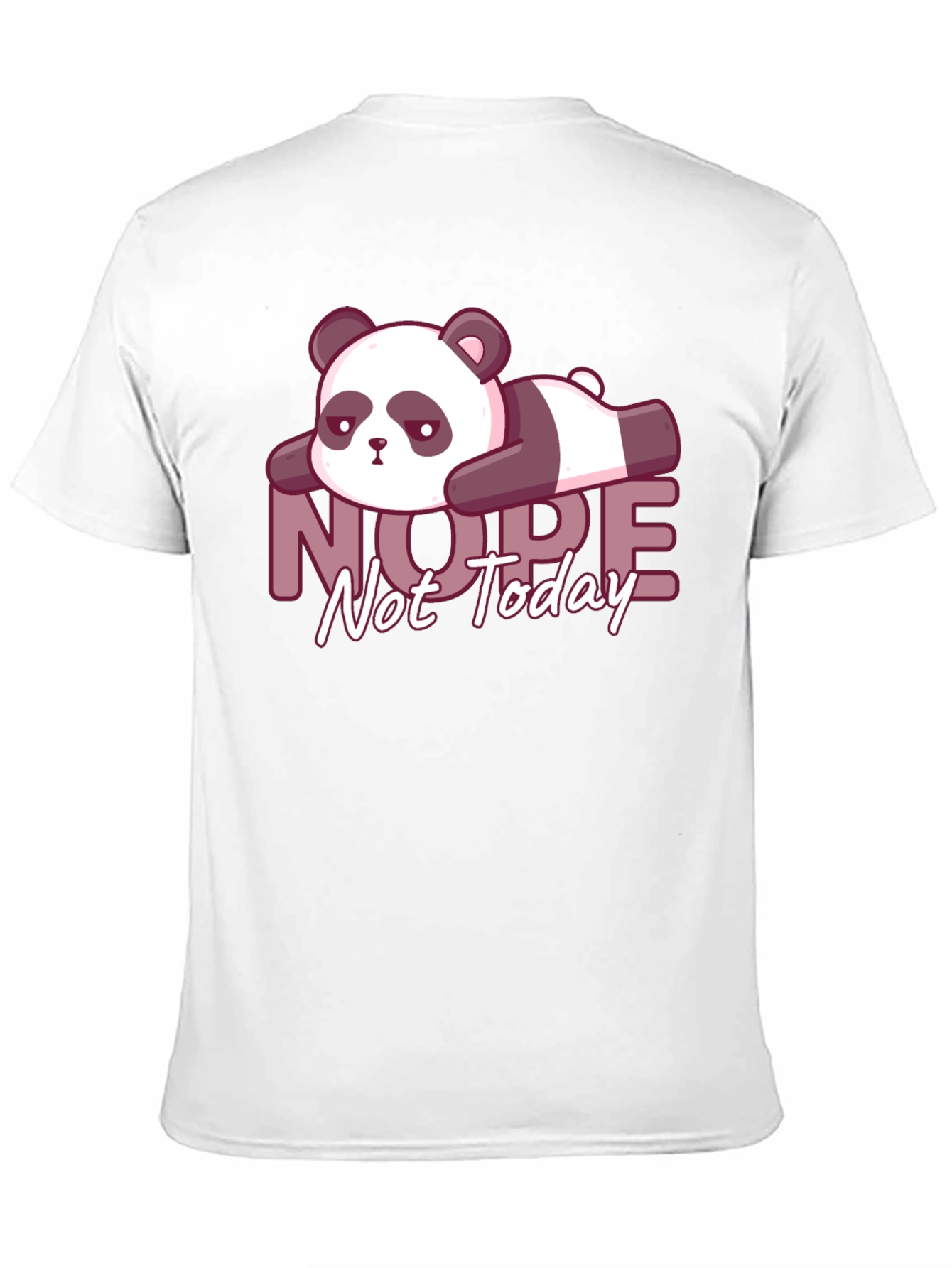 Nope Not Today Lazy Panda Graphic Tee - Black