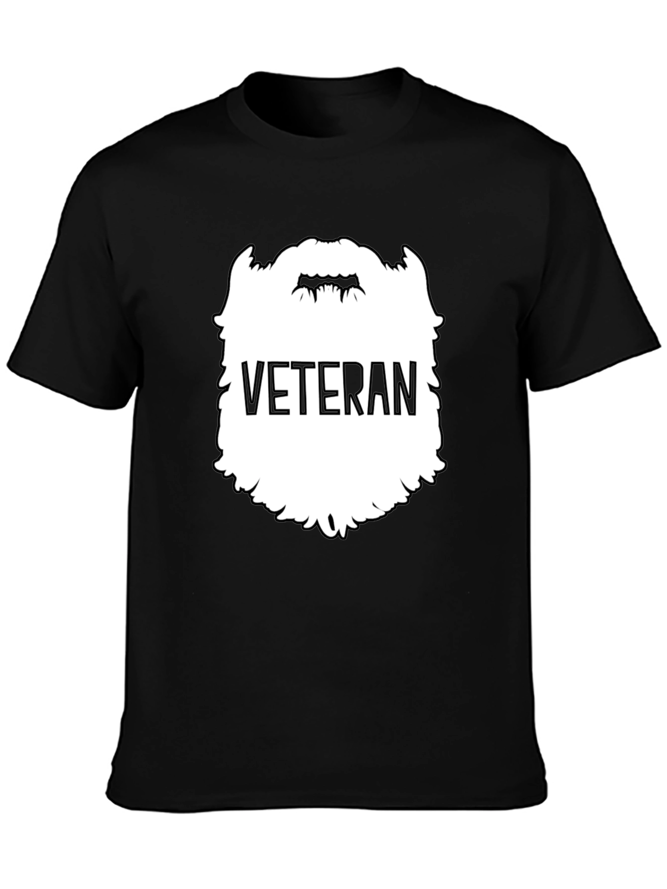 Veteran Beard Graphic Tee - Black Crewneck