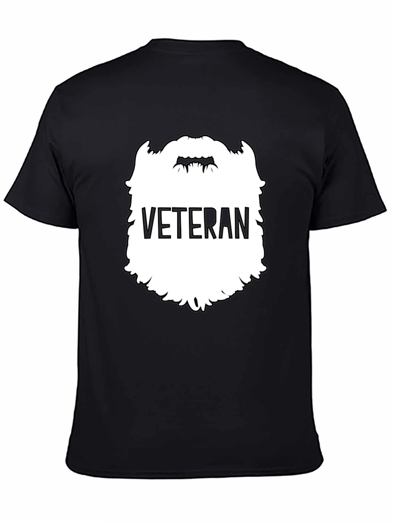 Veteran Beard Graphic Tee - Black Crewneck